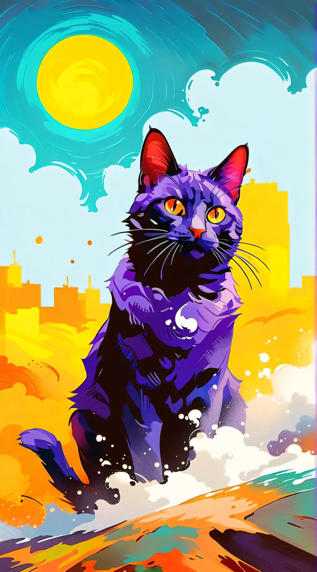 ai character: pregnant catnap background