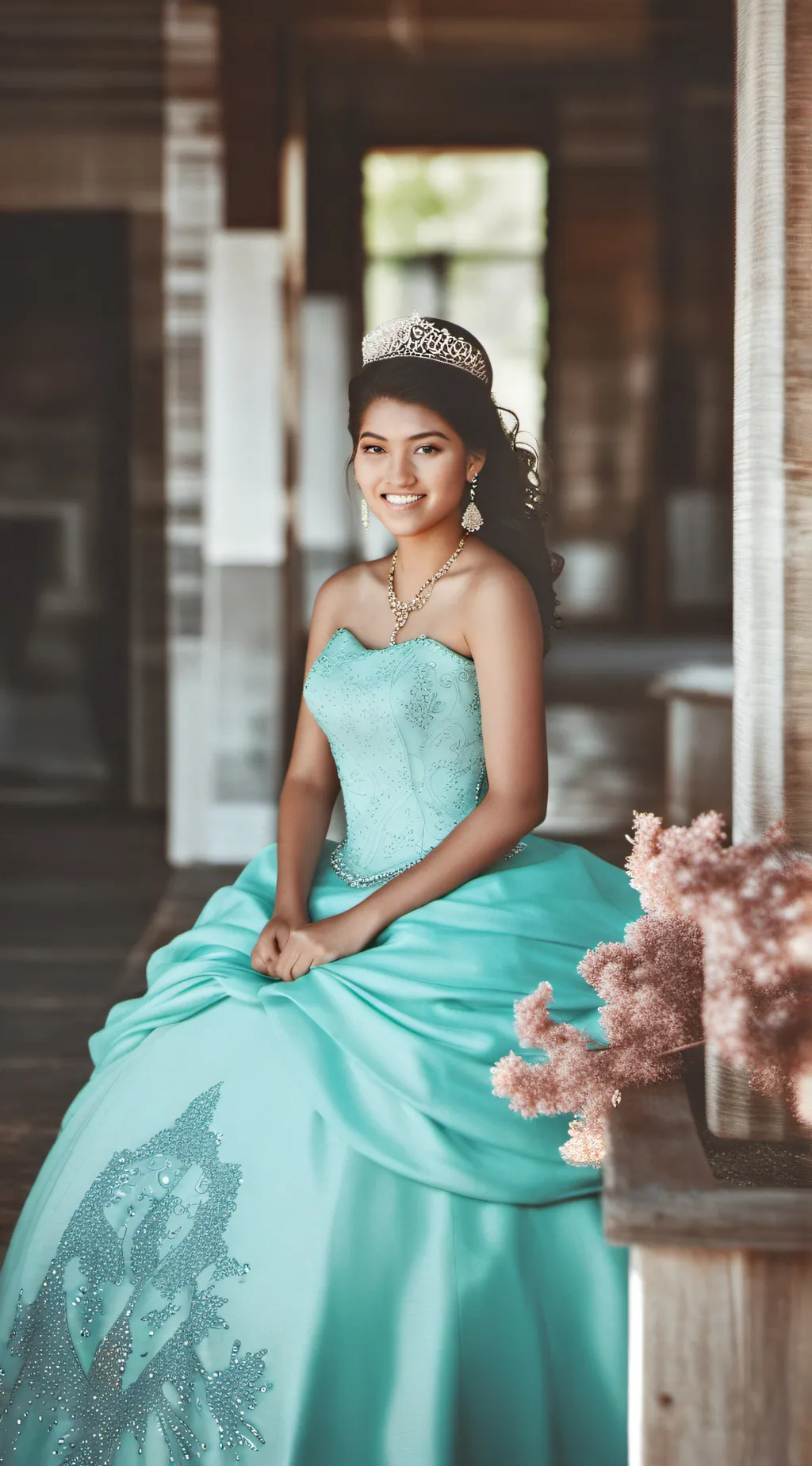 ai character: quinceañera background