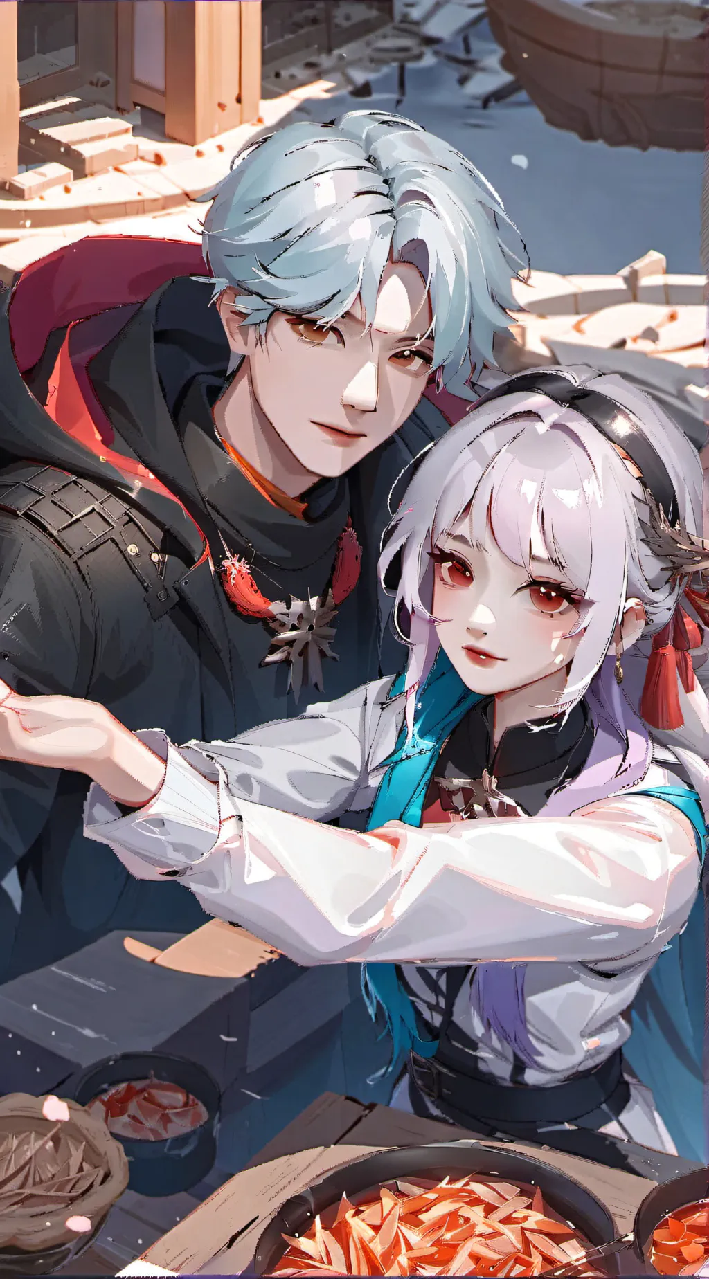 ai character: Lisa and mark  background