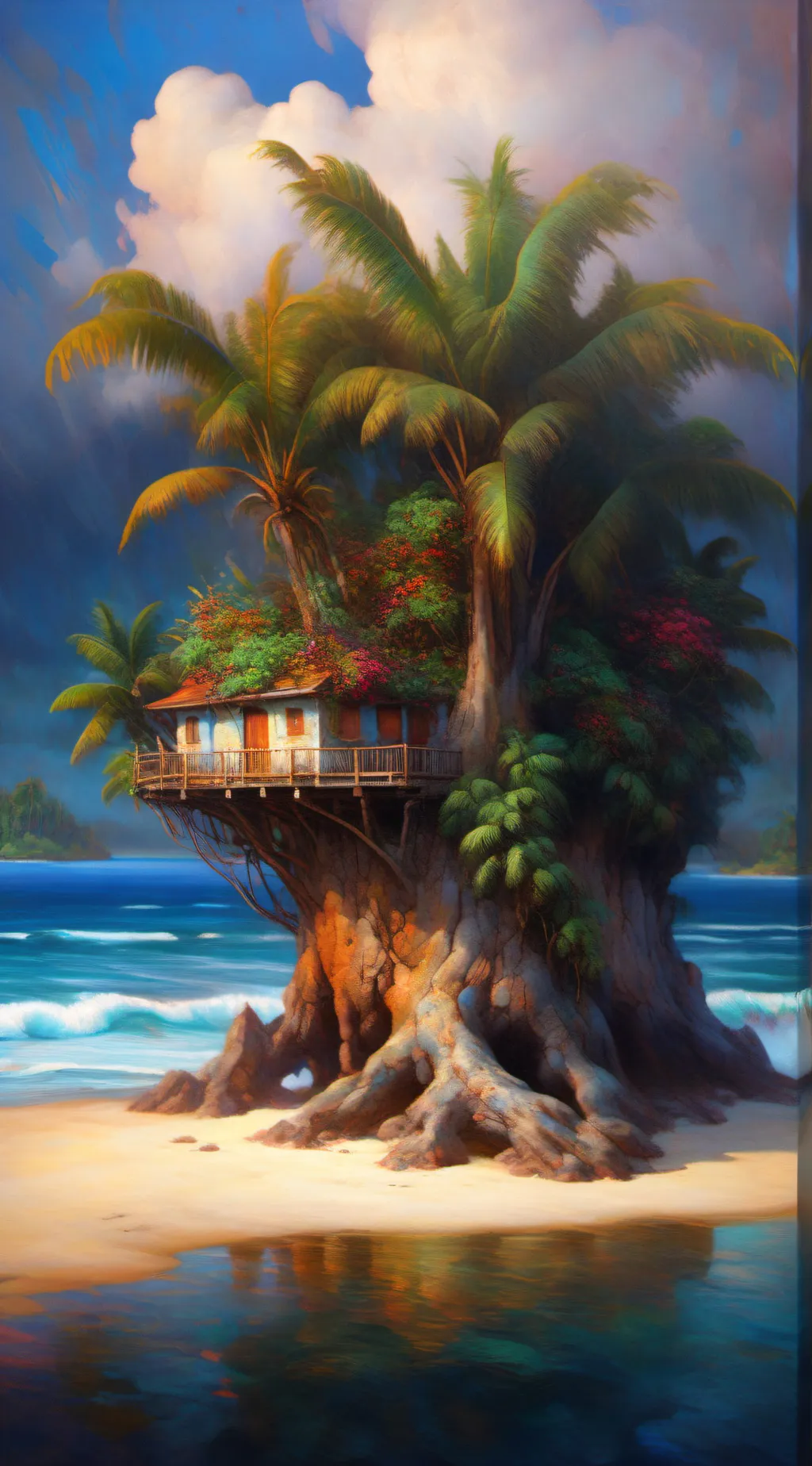 ai character: plant island MSM background