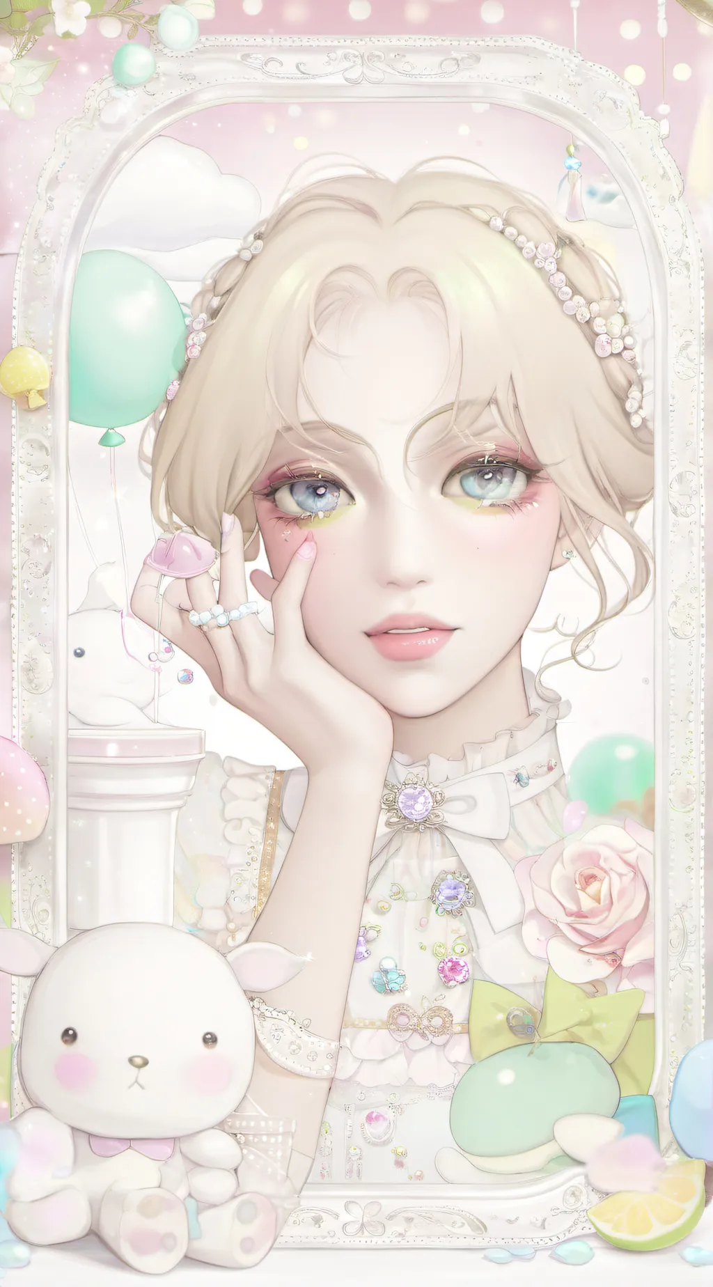 ai character: Lily pastel background