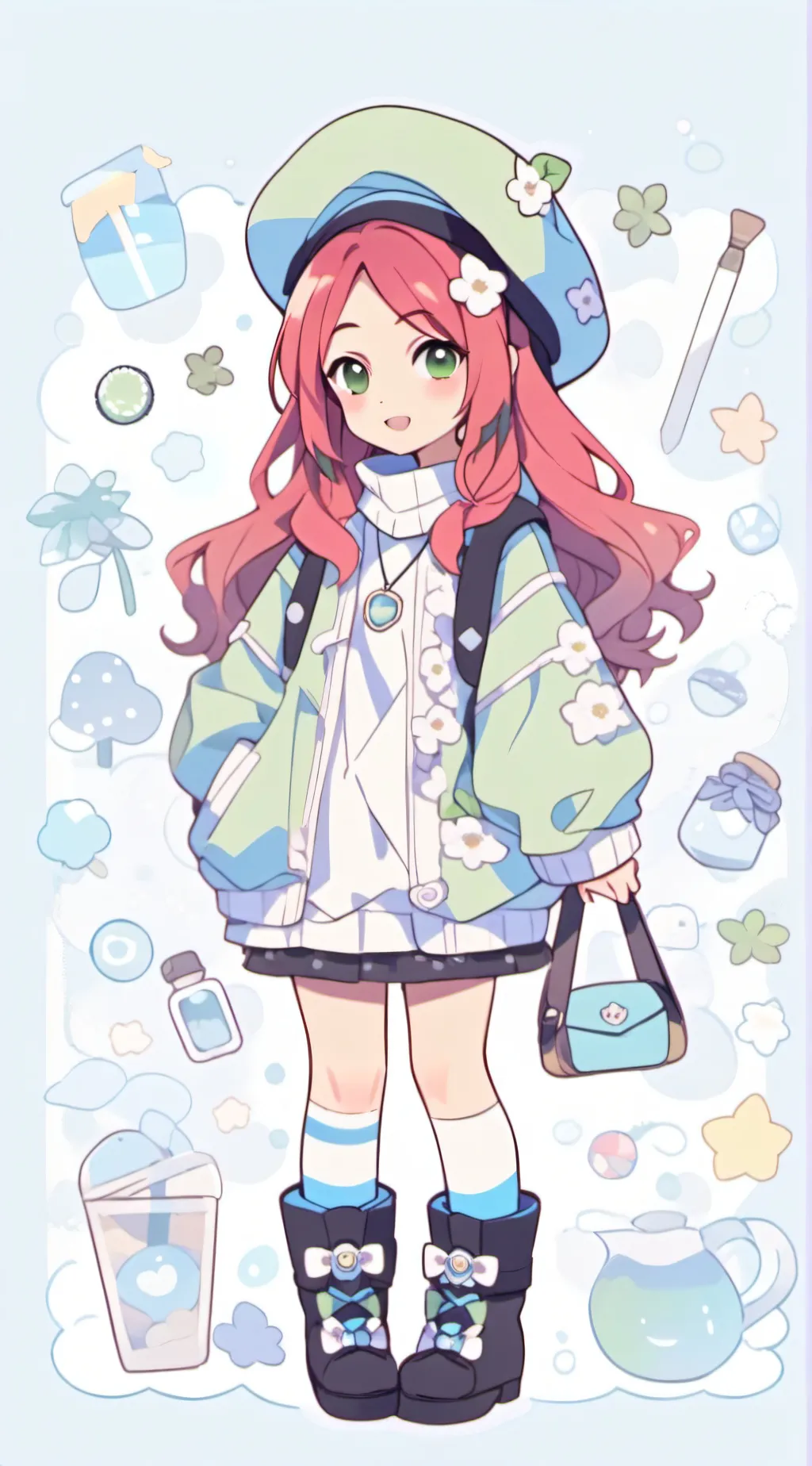 ai character: kapinsansswimming background