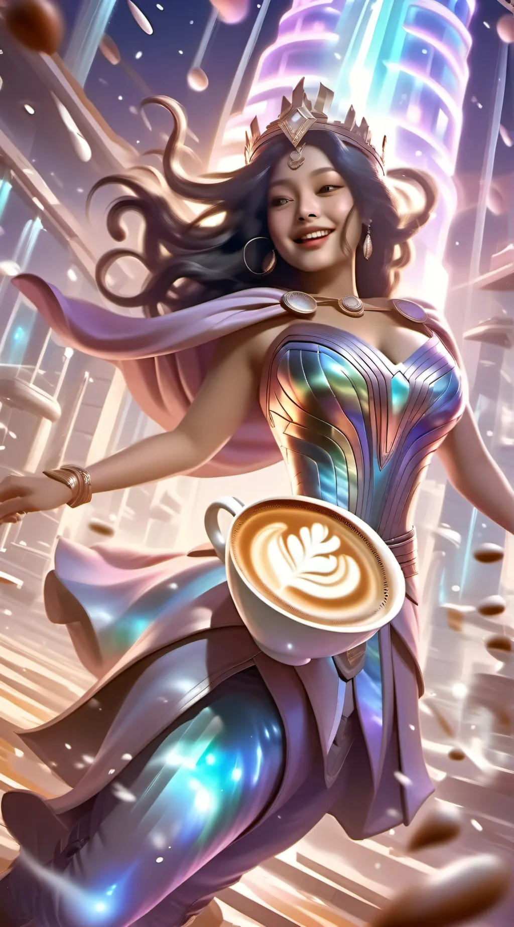 ai character: CoffeeQueenWarrior background