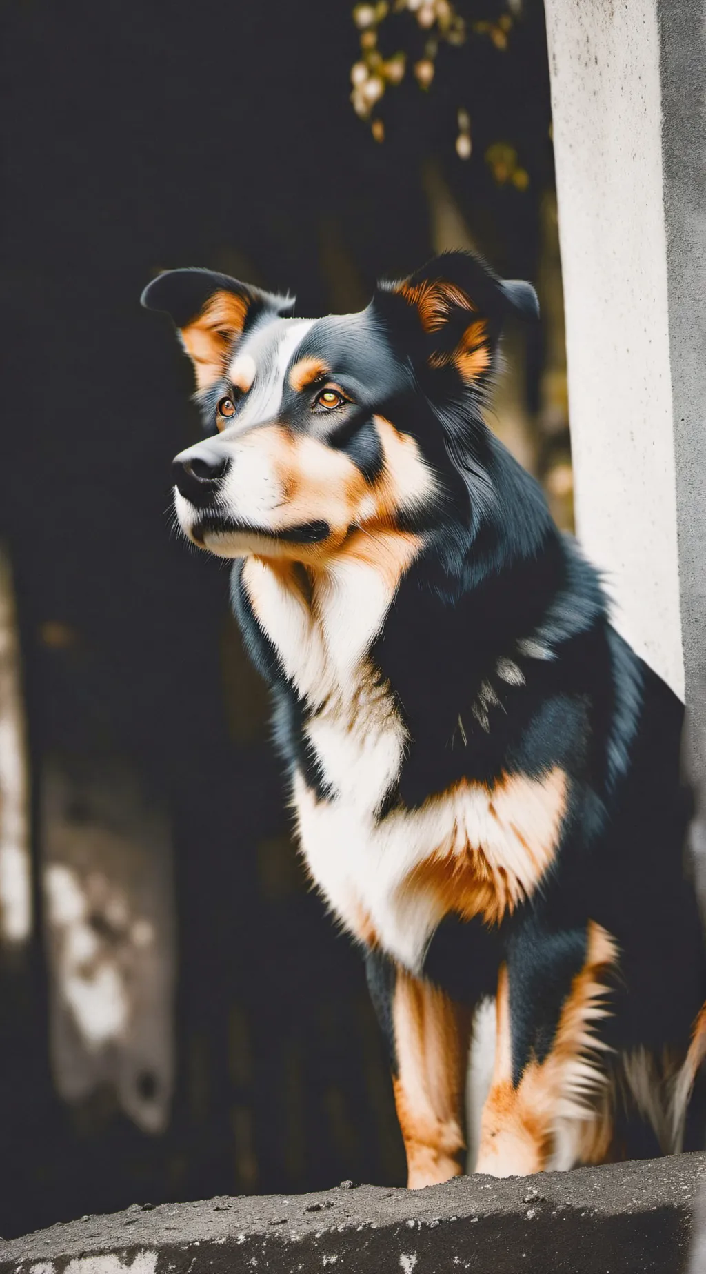 ai character: stray dog background