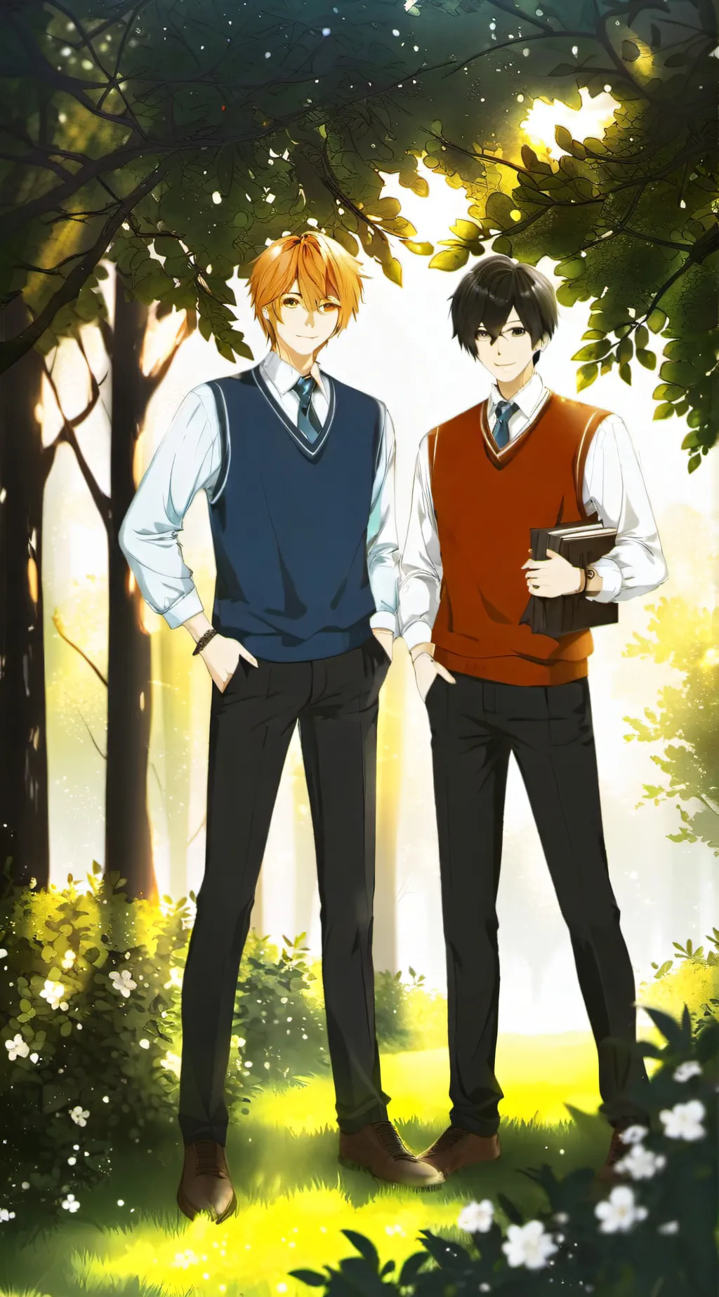 ai character: Oliver and John  background