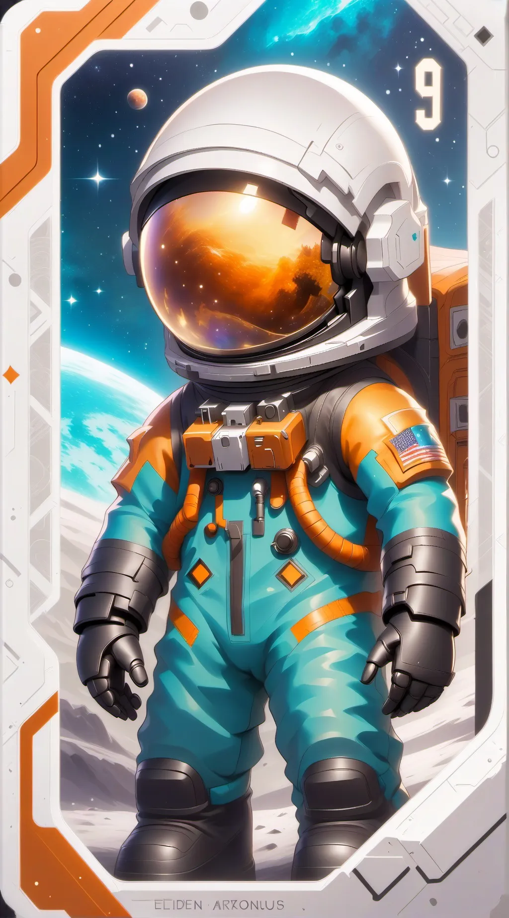 ai character: blue🔵🔵🔵 background