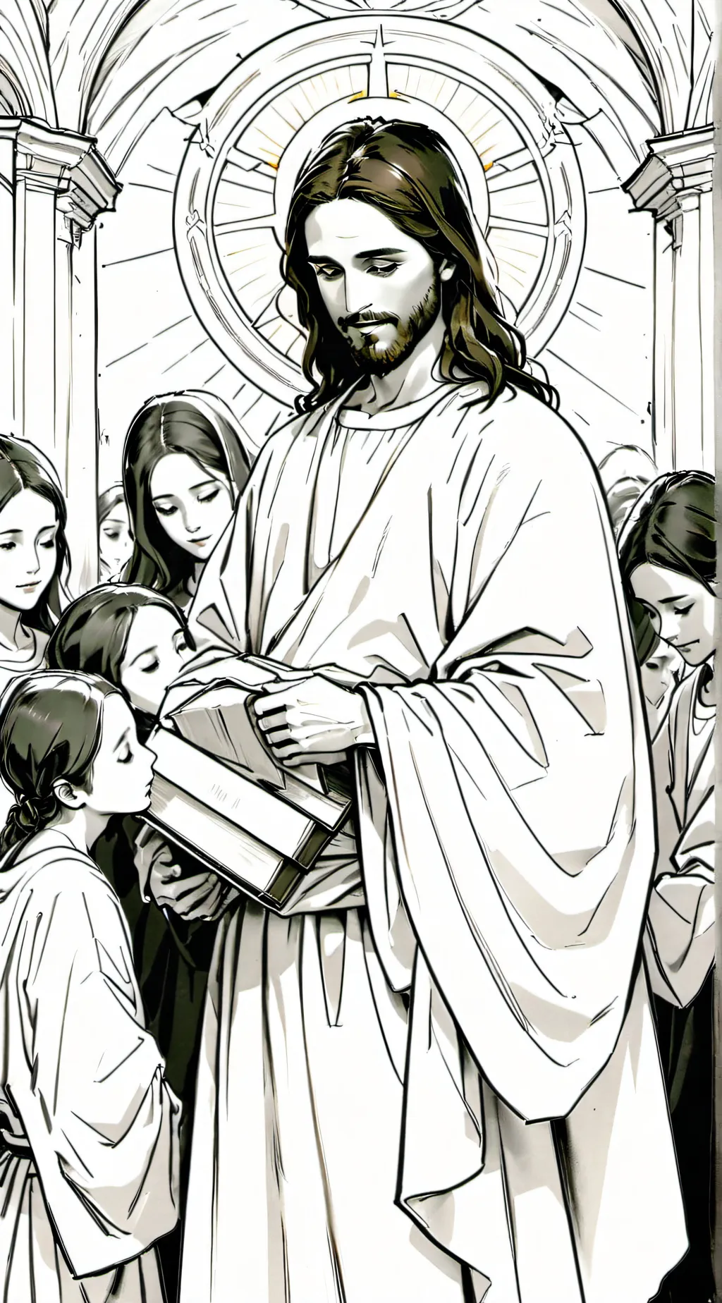 ai character: Jesus christ background