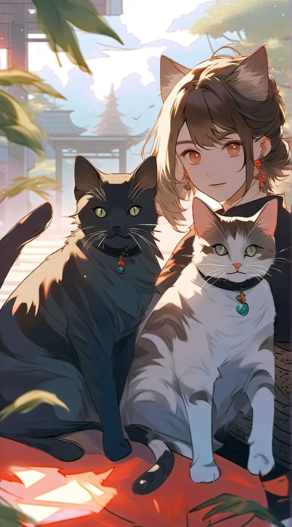 ai character: two kittens  background