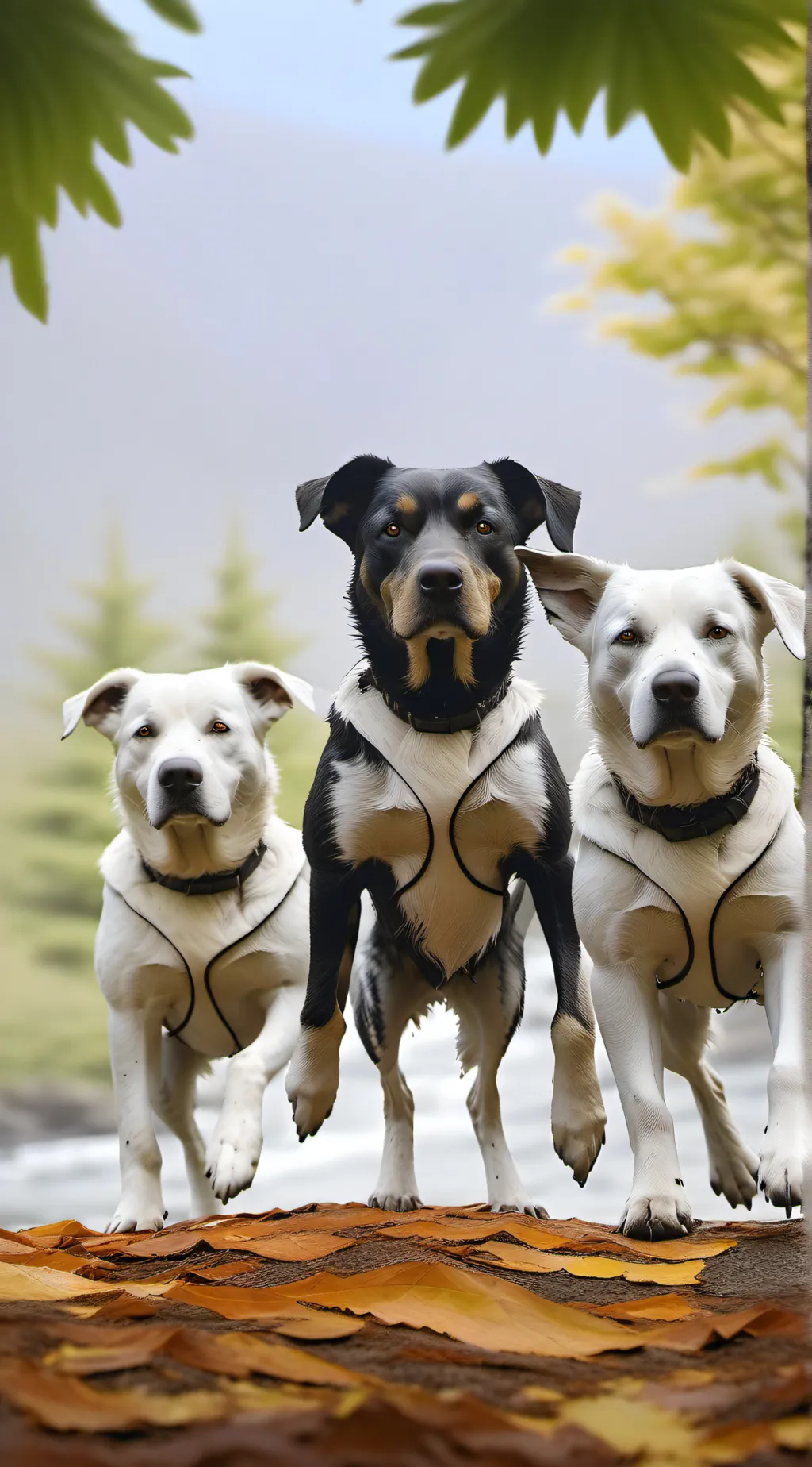 ai character: dogs  background