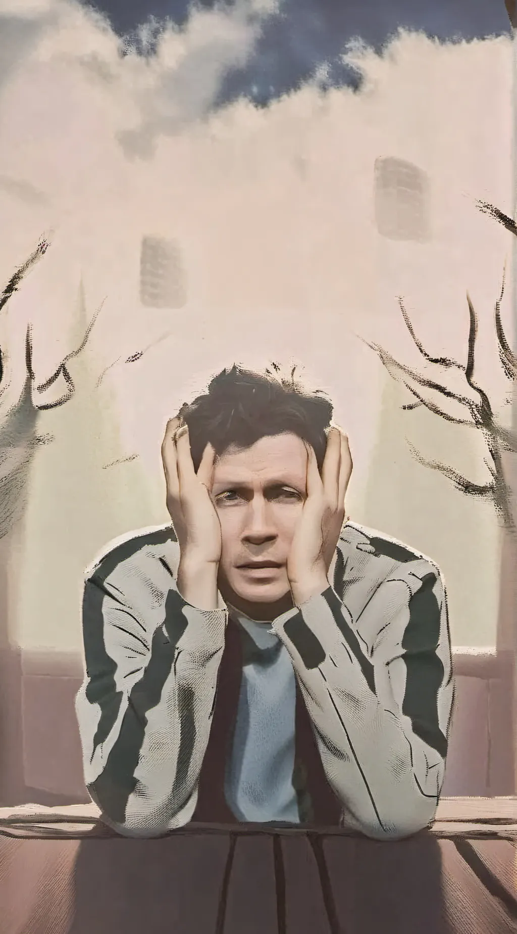 ai character: The depressed man. background