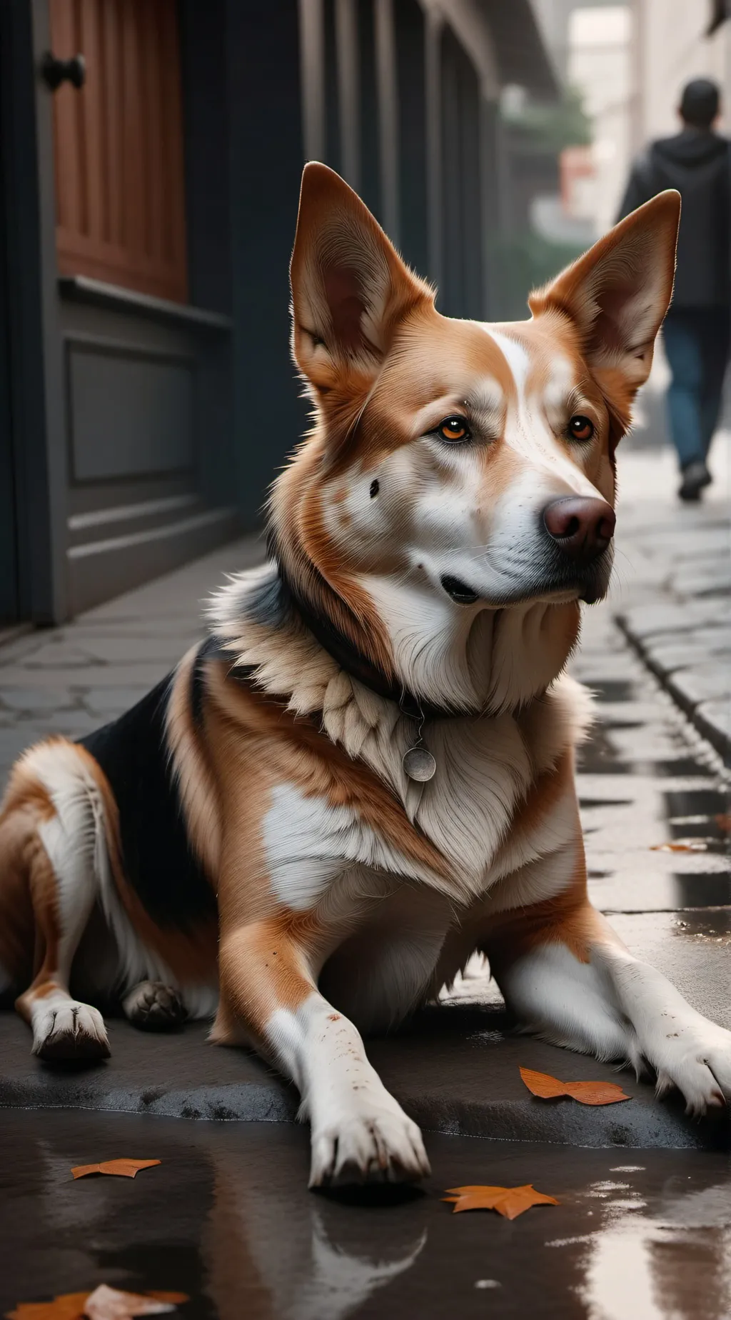 ai character: stray dog background