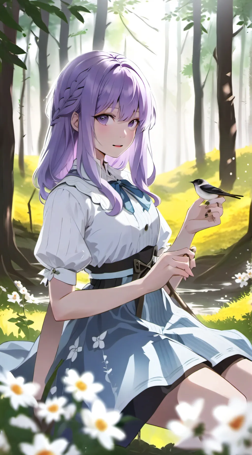 ai character: Lilac background