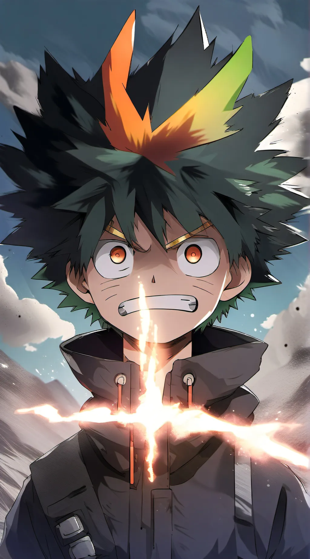 ai character: DEKUXBAKUGOU background