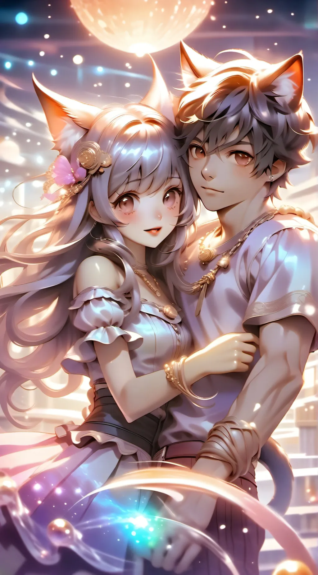 ai character: luna and Luke  background