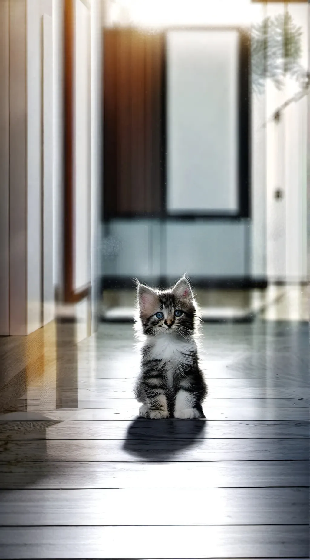 ai character: A cute kitten  background