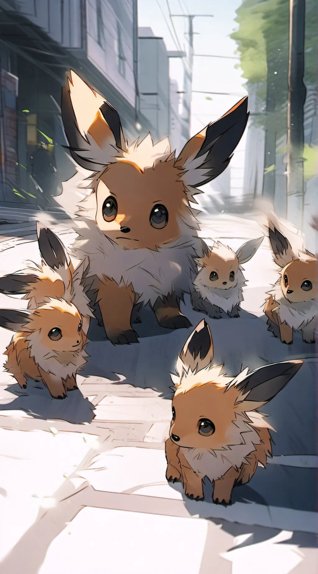 ai character: Eevee mama background