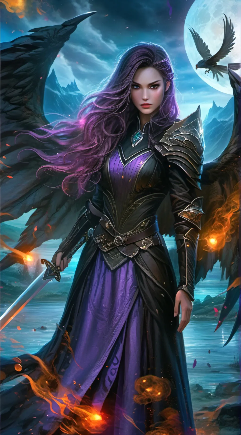 ai character: cina, demon queen  background