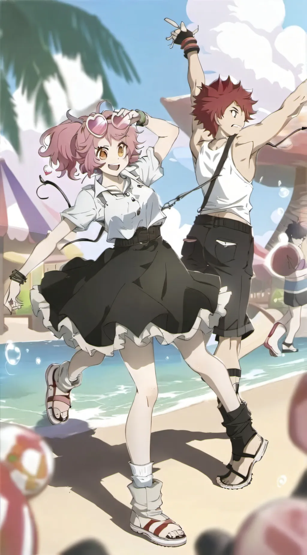 ai character: mina×kirshima  background