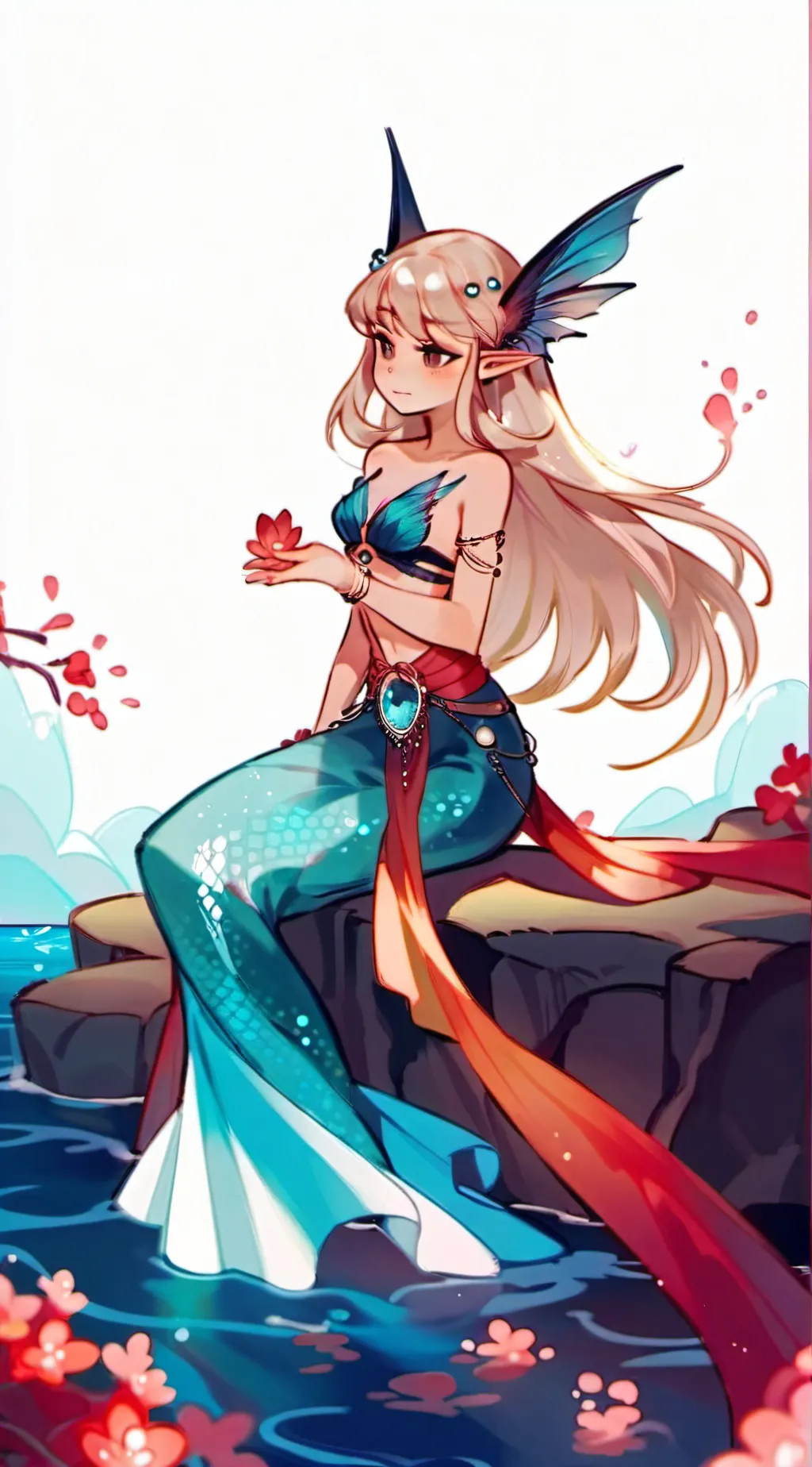 ai character: Mermaid Persephone background
