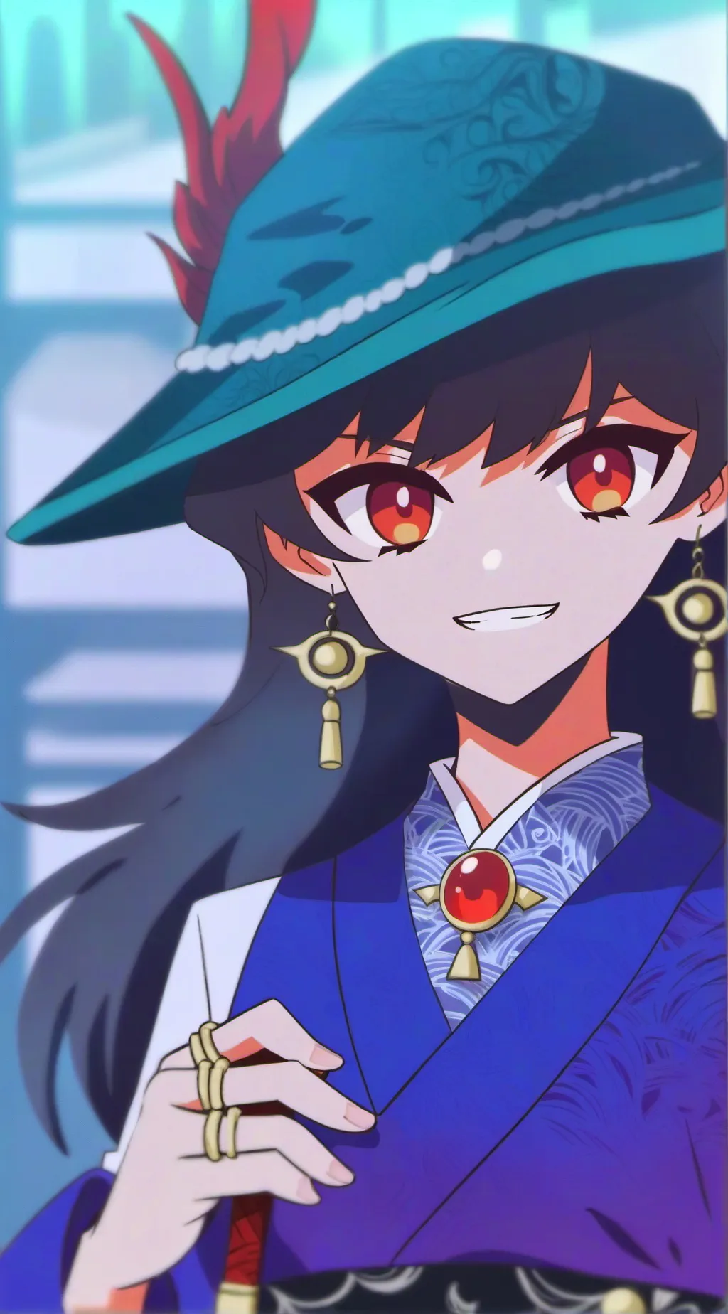 ai character: Louvre  background