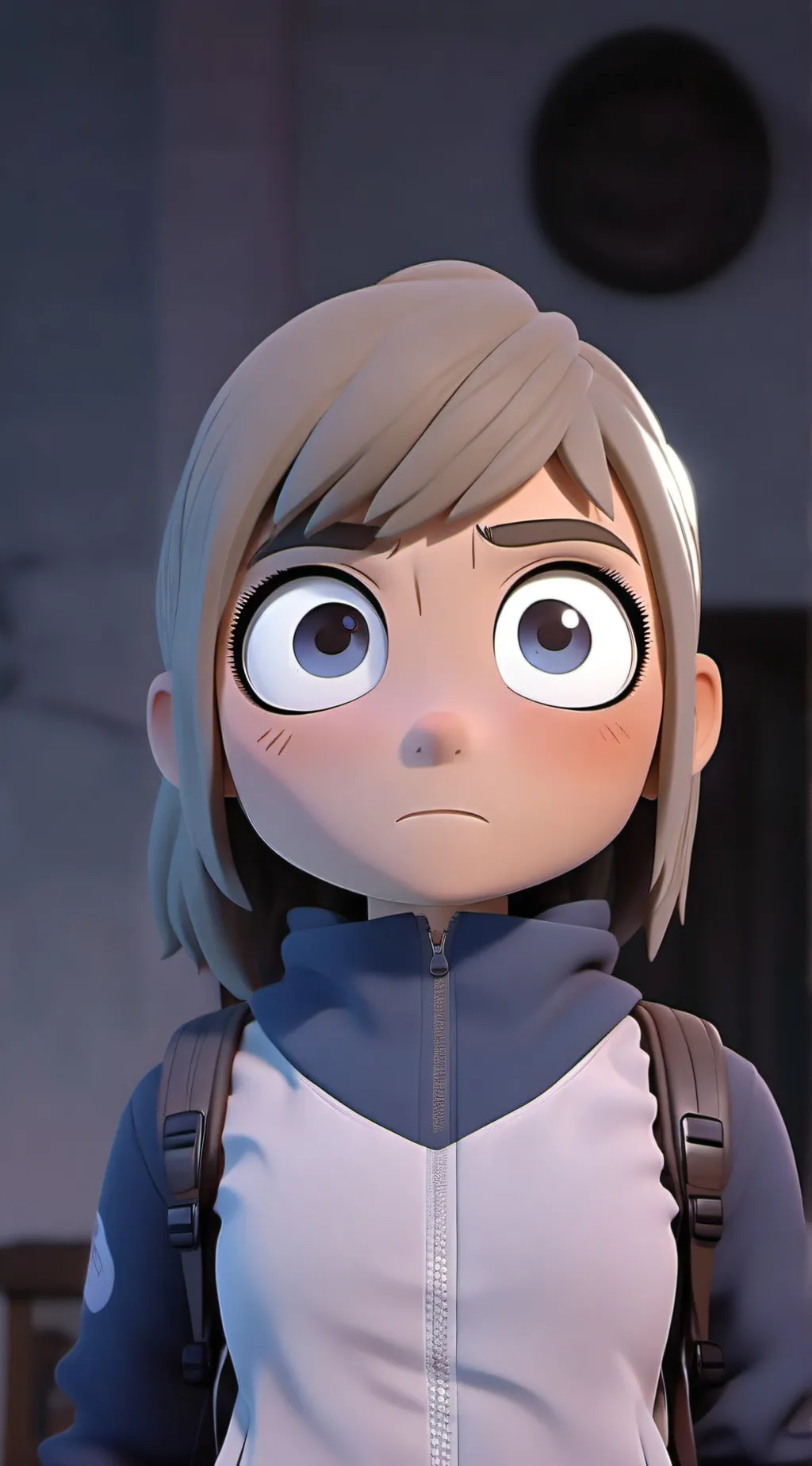 ai character: Outside in  background