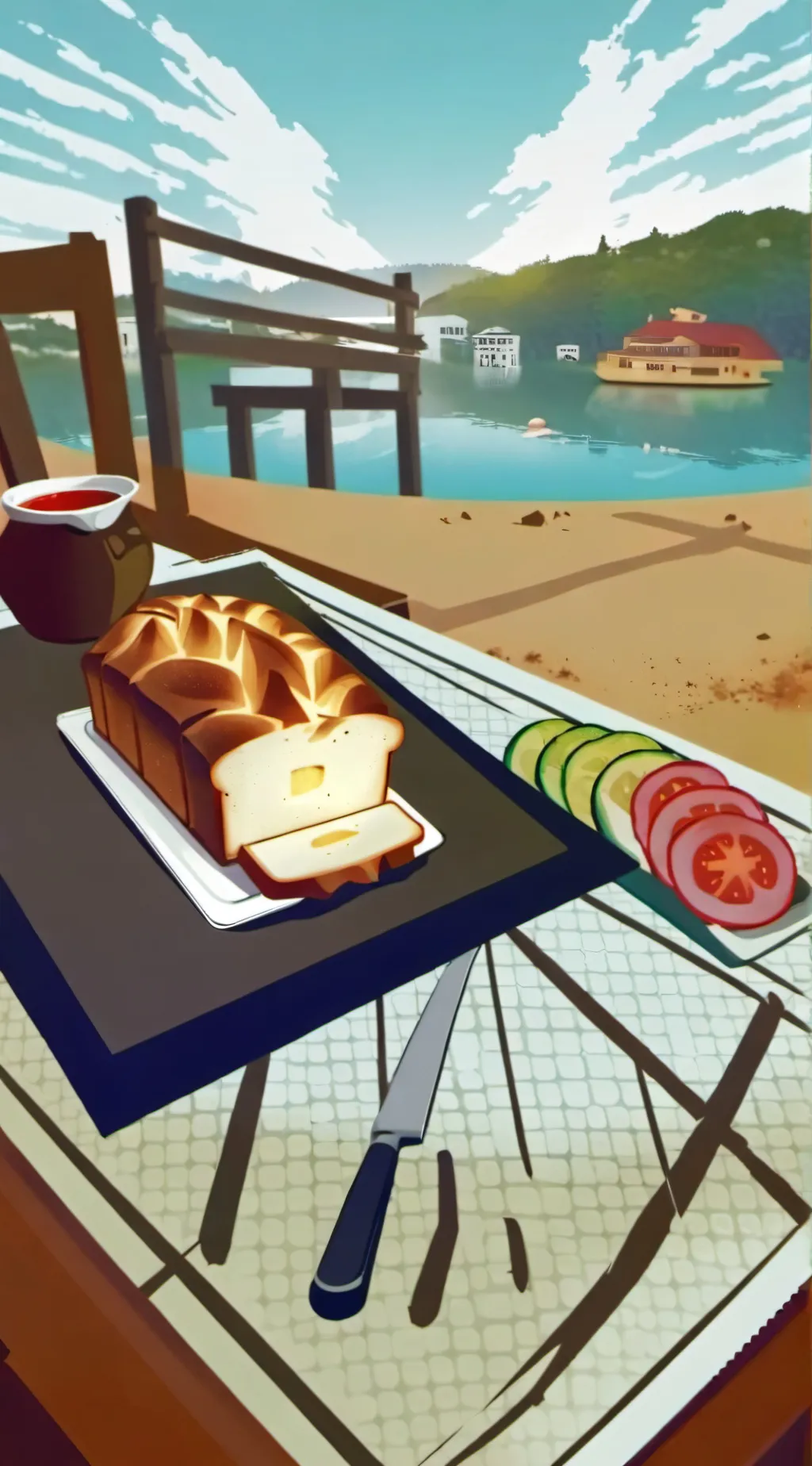 ai character: bread background