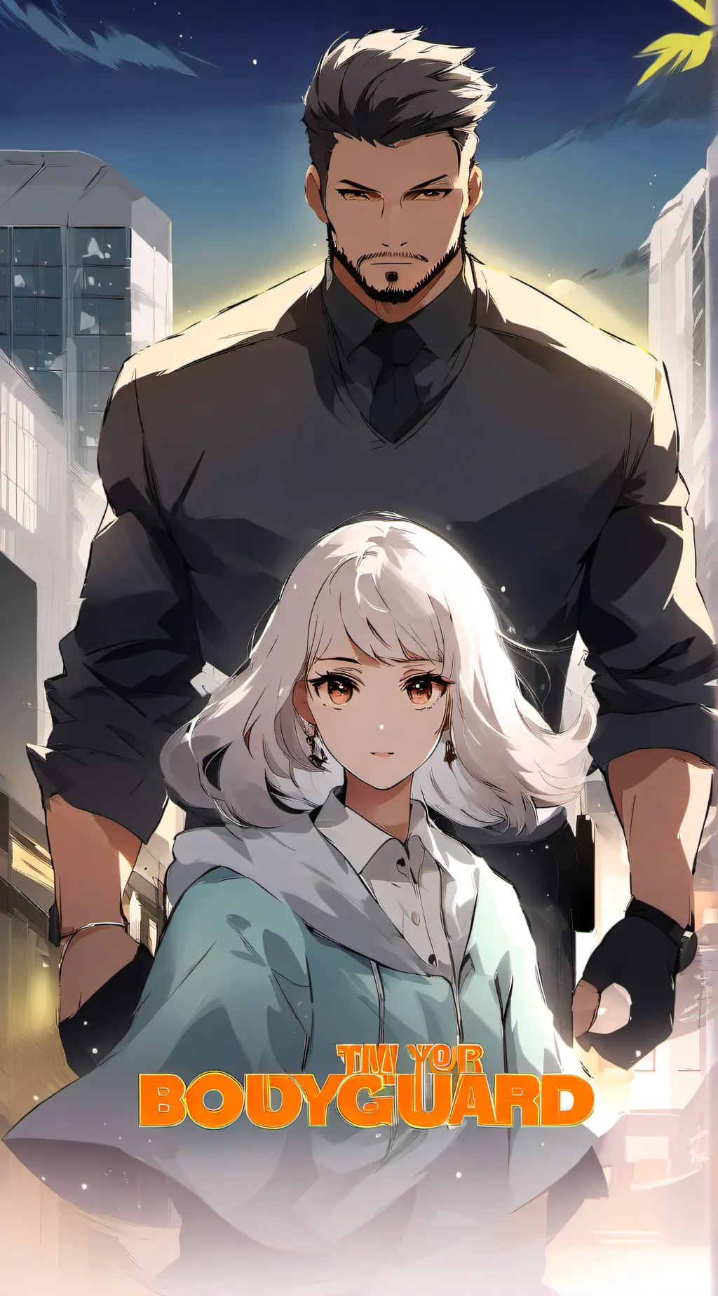 ai character: Nike.. bodyguard  background