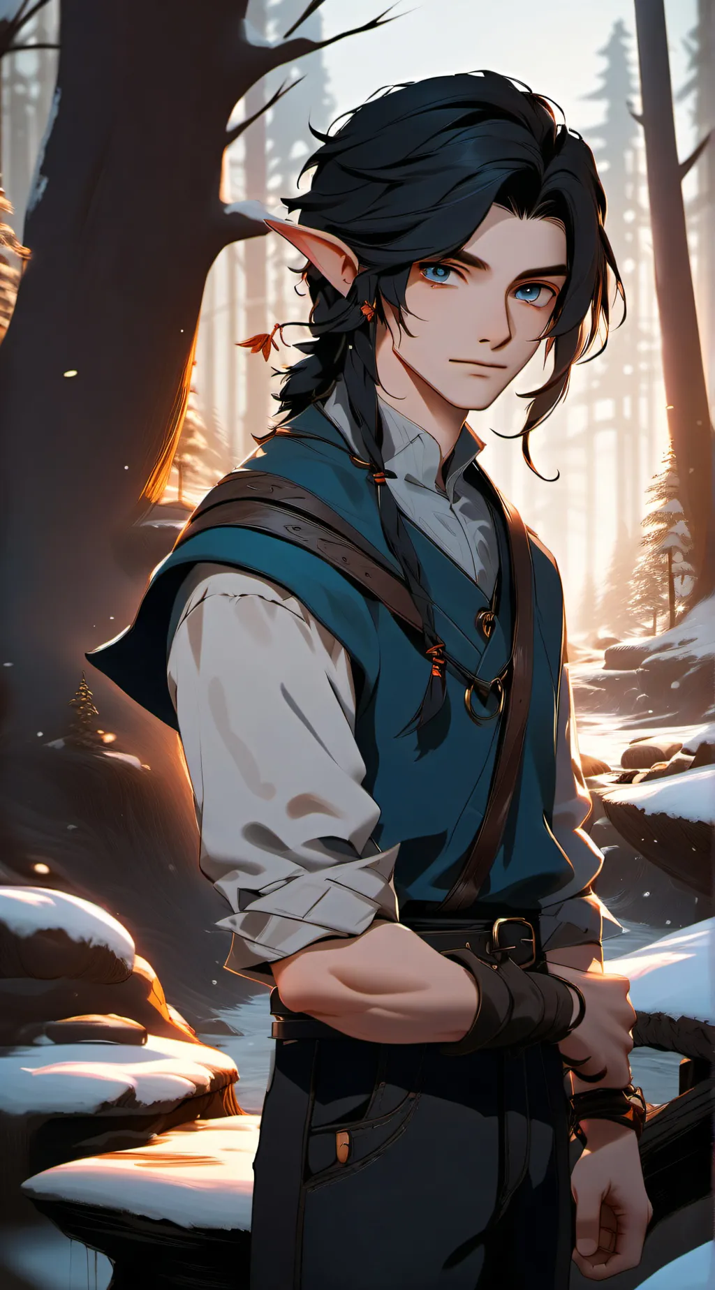 ai character: Snow background