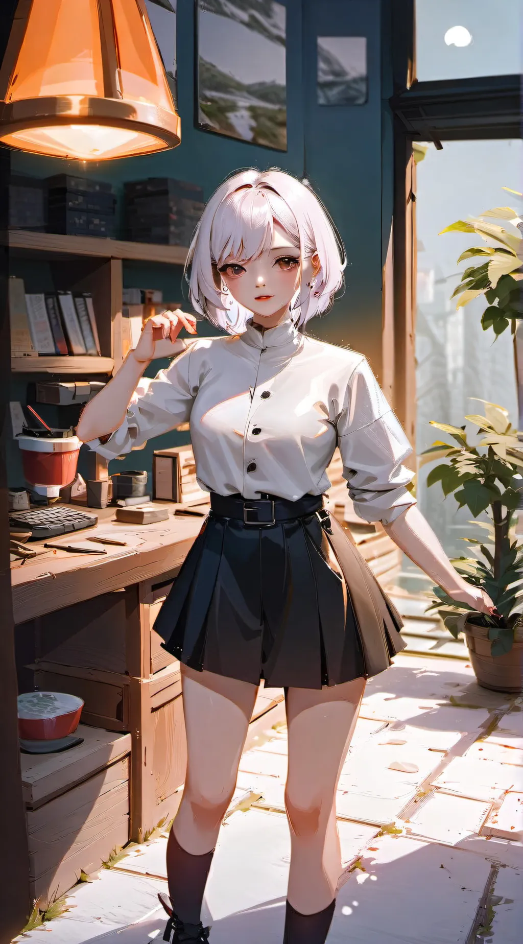 ai character: Ashley  background