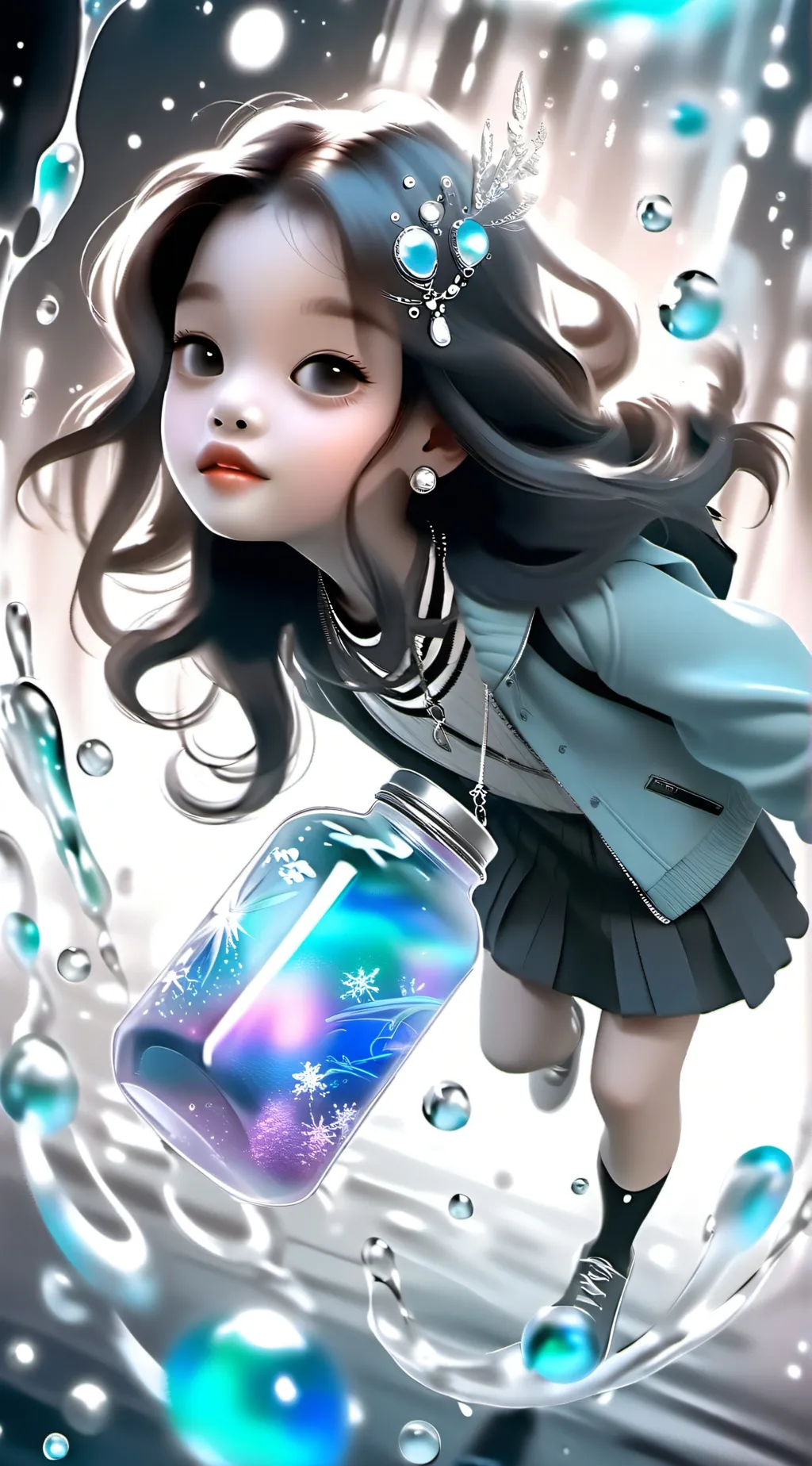 ai character: Snowy background