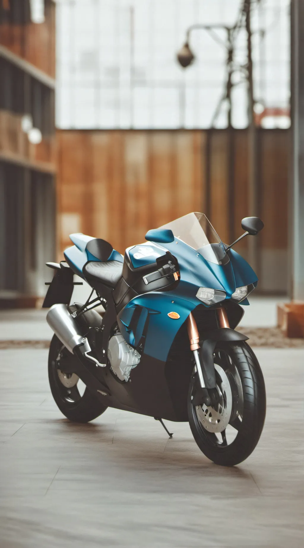 ai character: Blie motorcycle  background