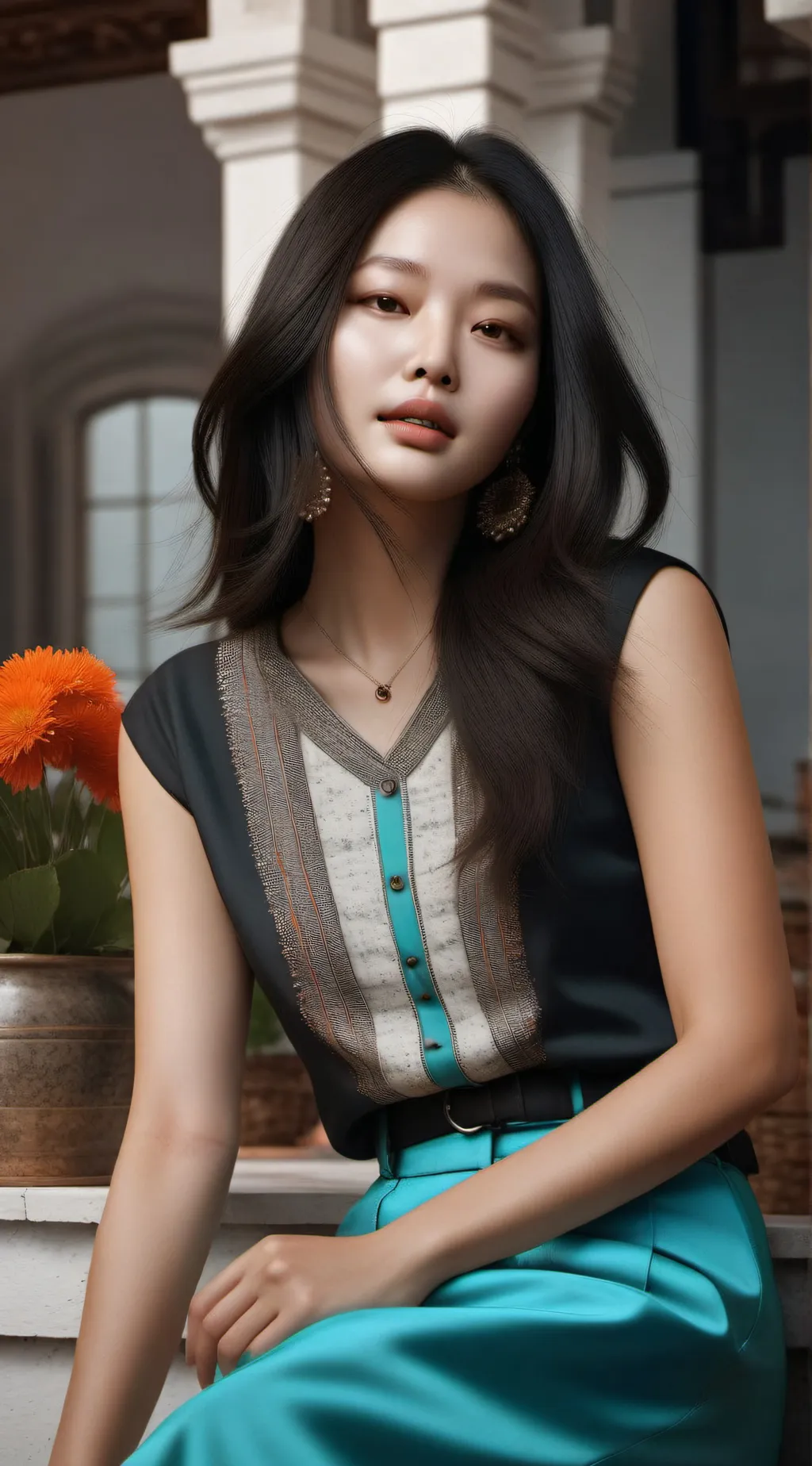 ai character: Jennie  background