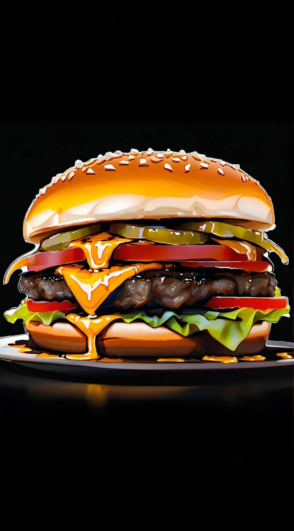 ai character: cheeseburger  background