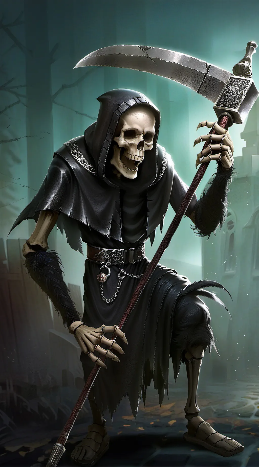 ai character: DEATH background