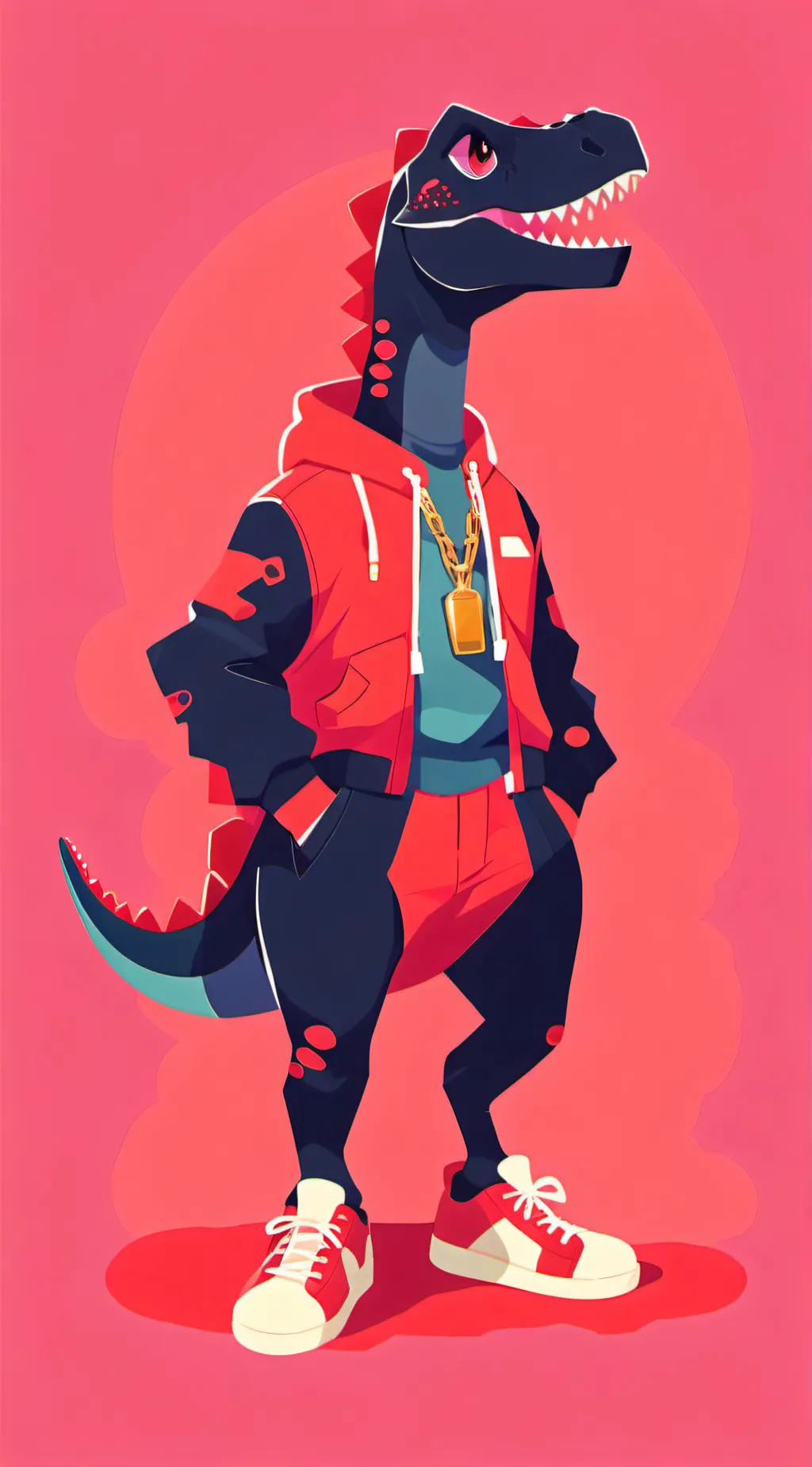 ai character: black yoshi  background