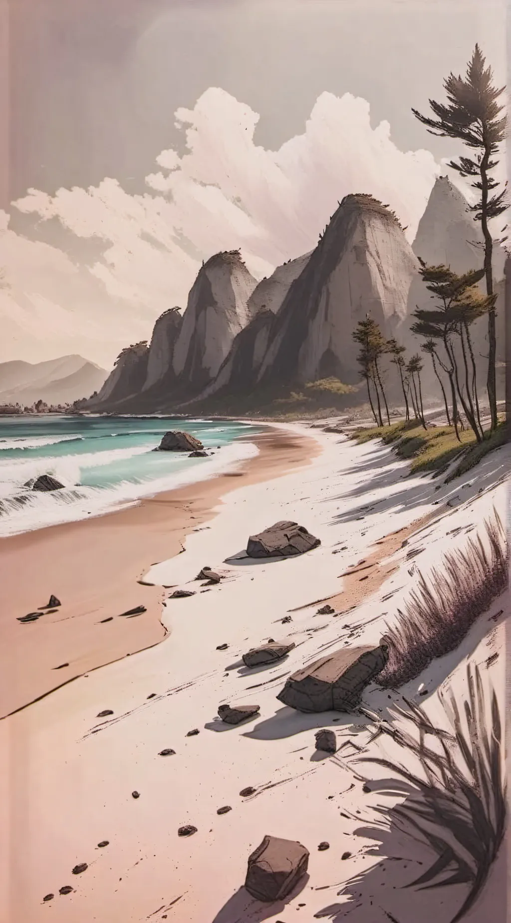 ai character: KNY BEACH DAY!! background