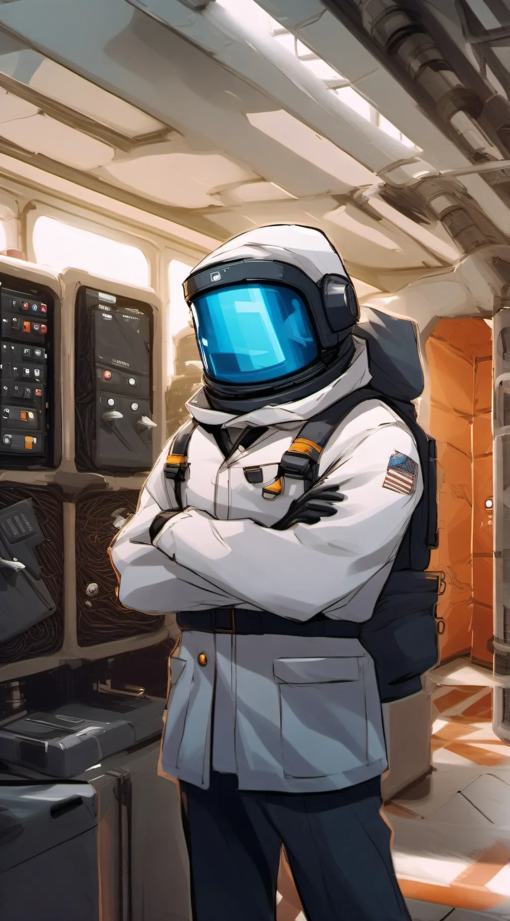 ai character: blue background