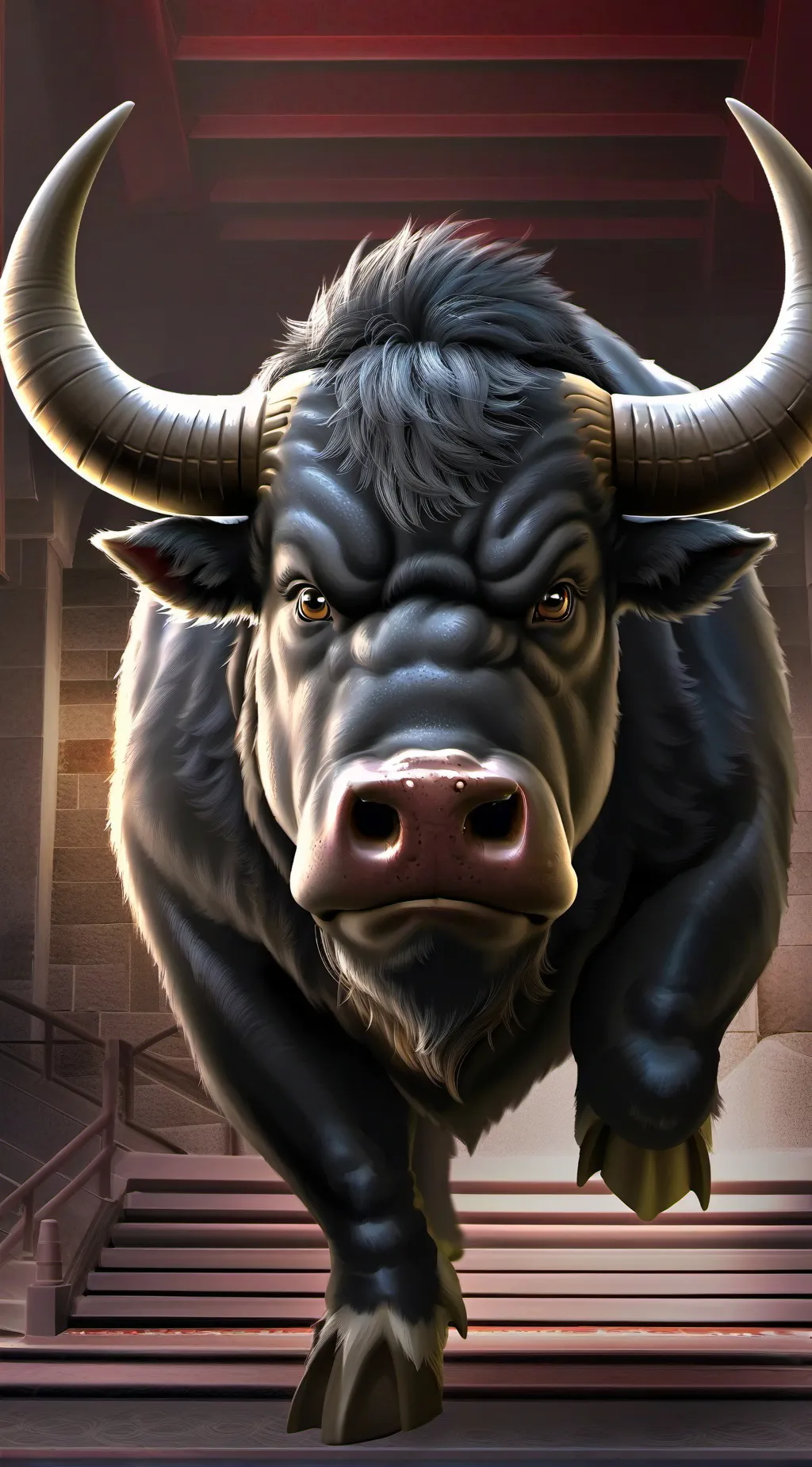 ai character: Scary bull background
