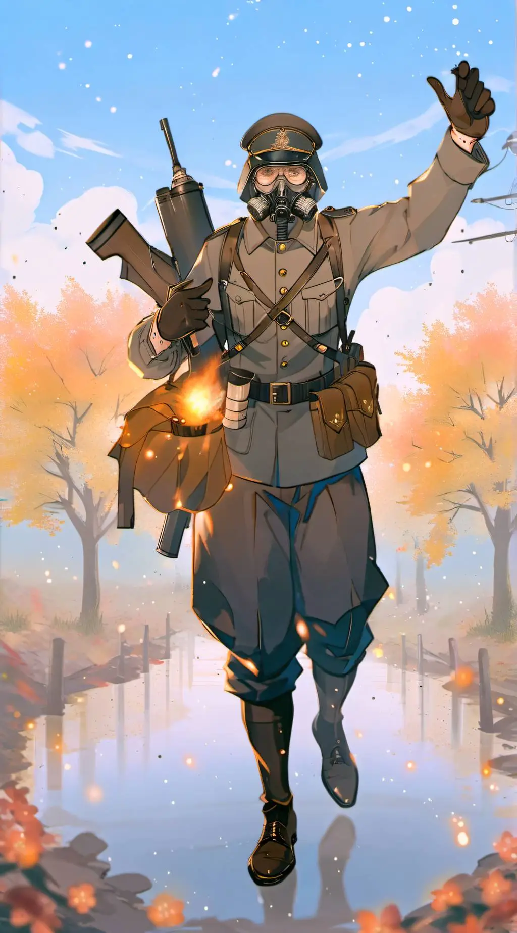 ai character: WW2 German troop background