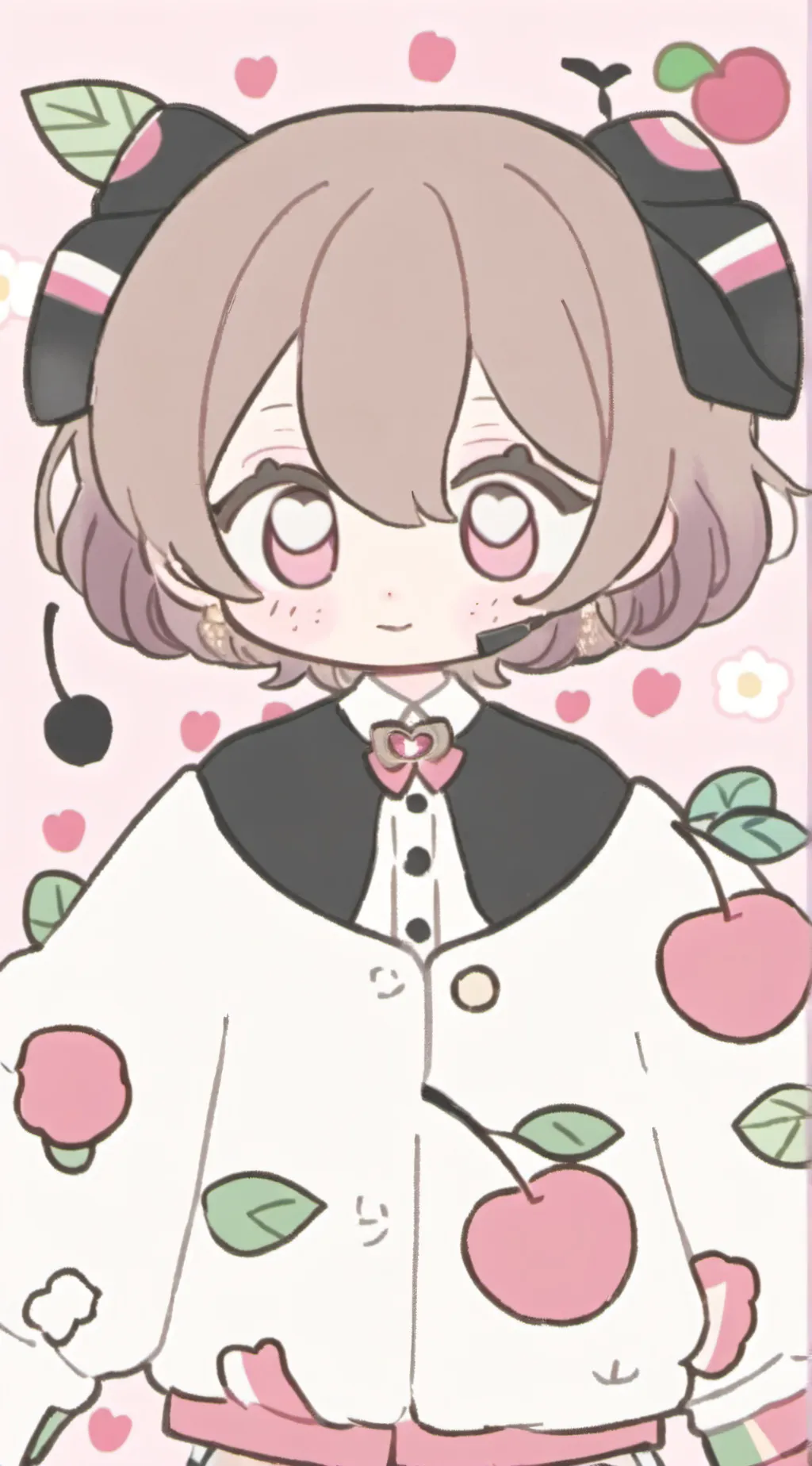 ai character: Cherry kawaii background