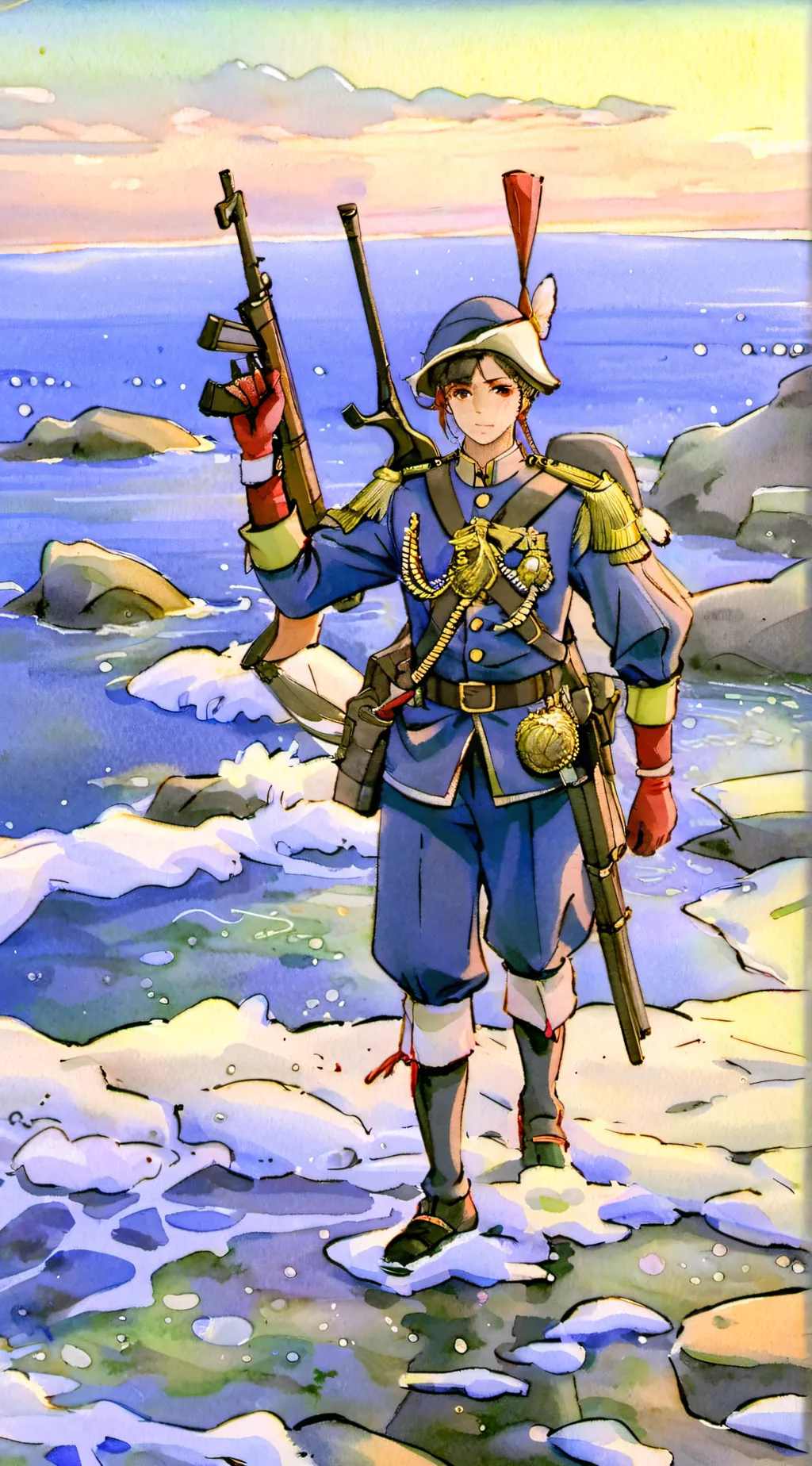 ai character: ww2 d day soldier background