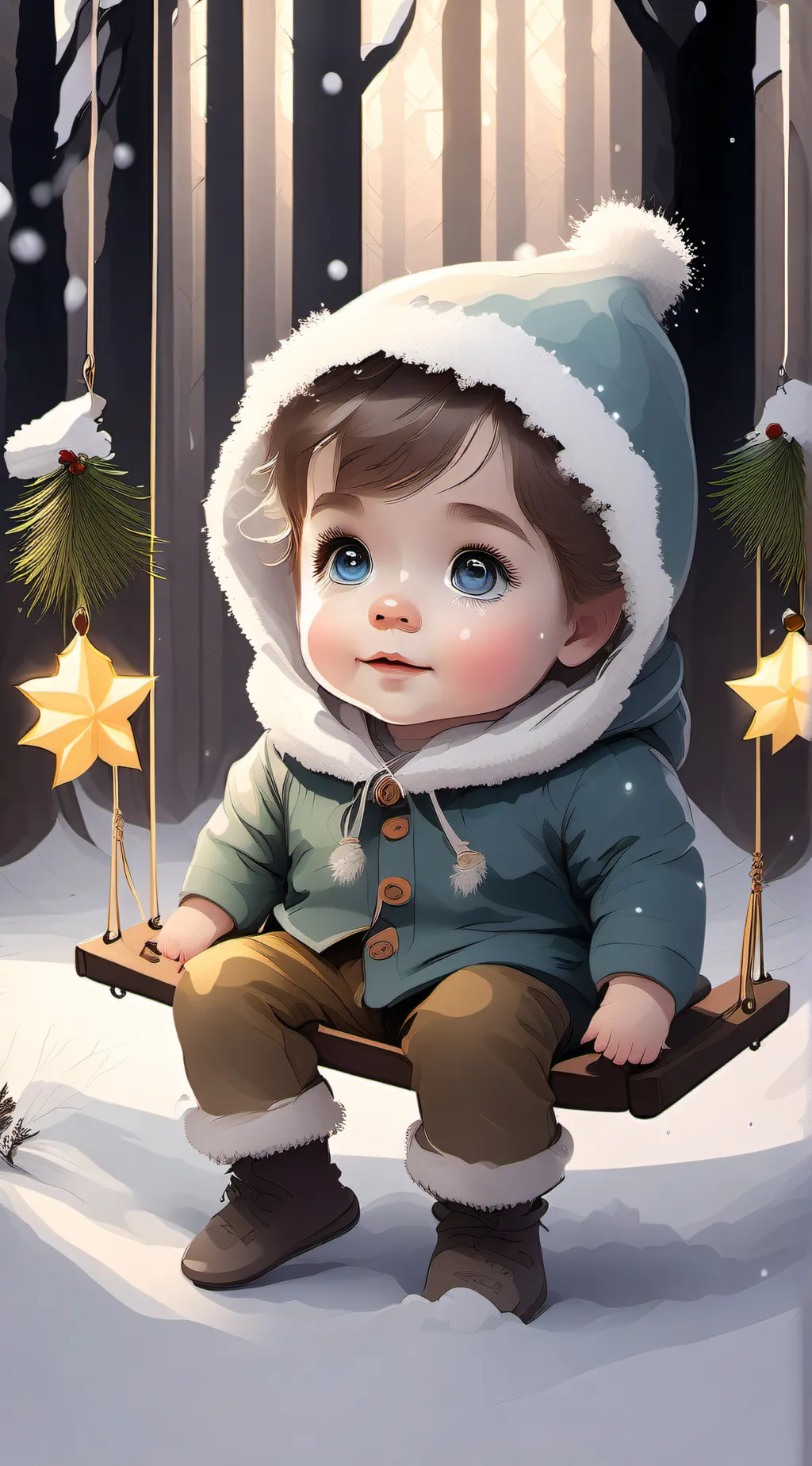 ai character: A baby background