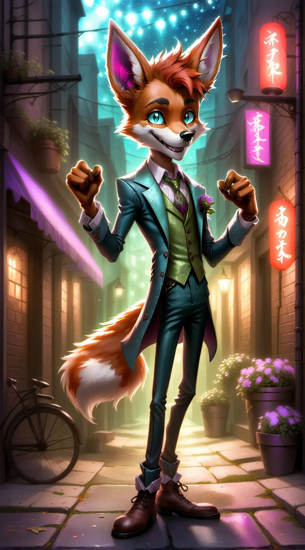 ai character: foxy background