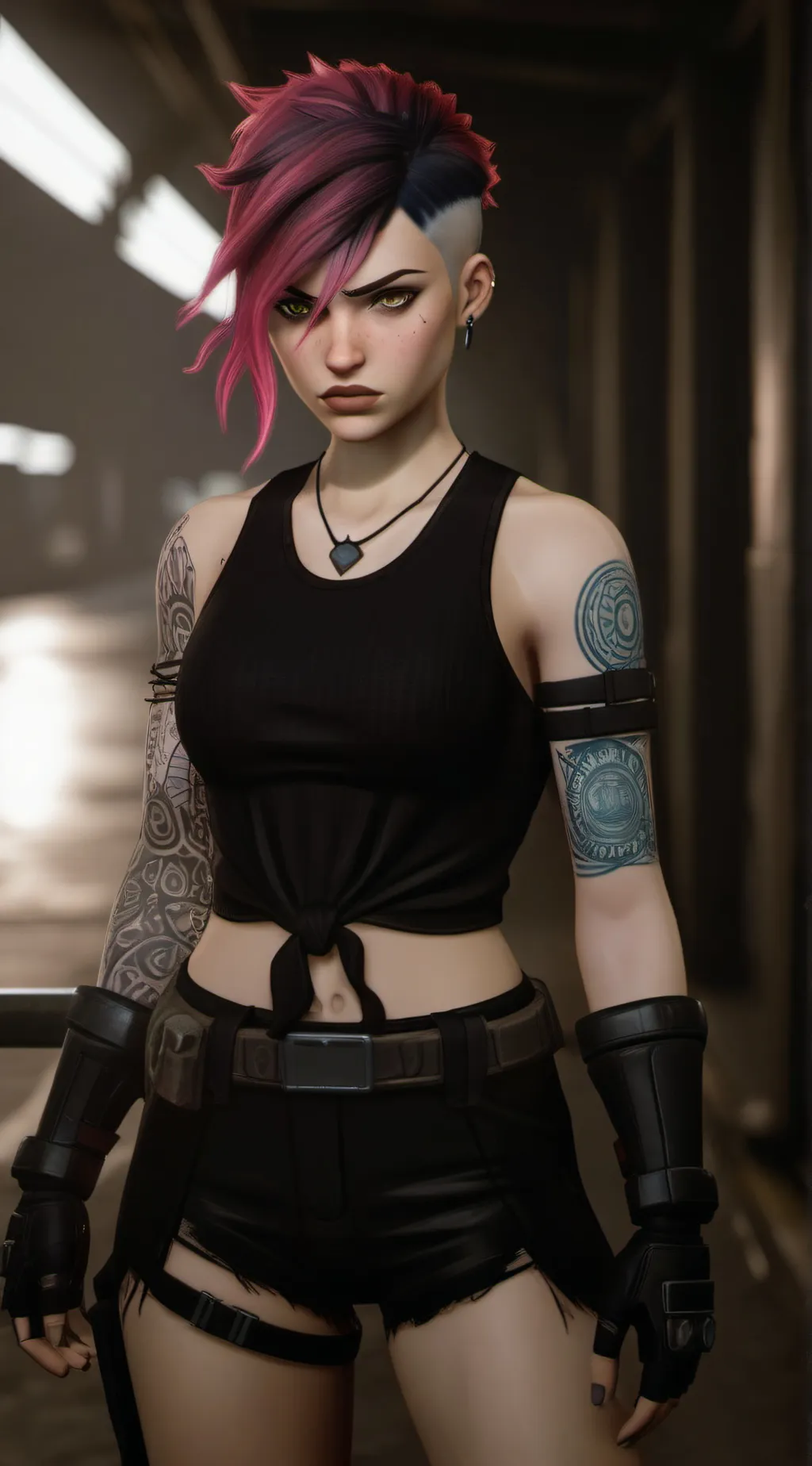 ai character: Vi (Violet) background