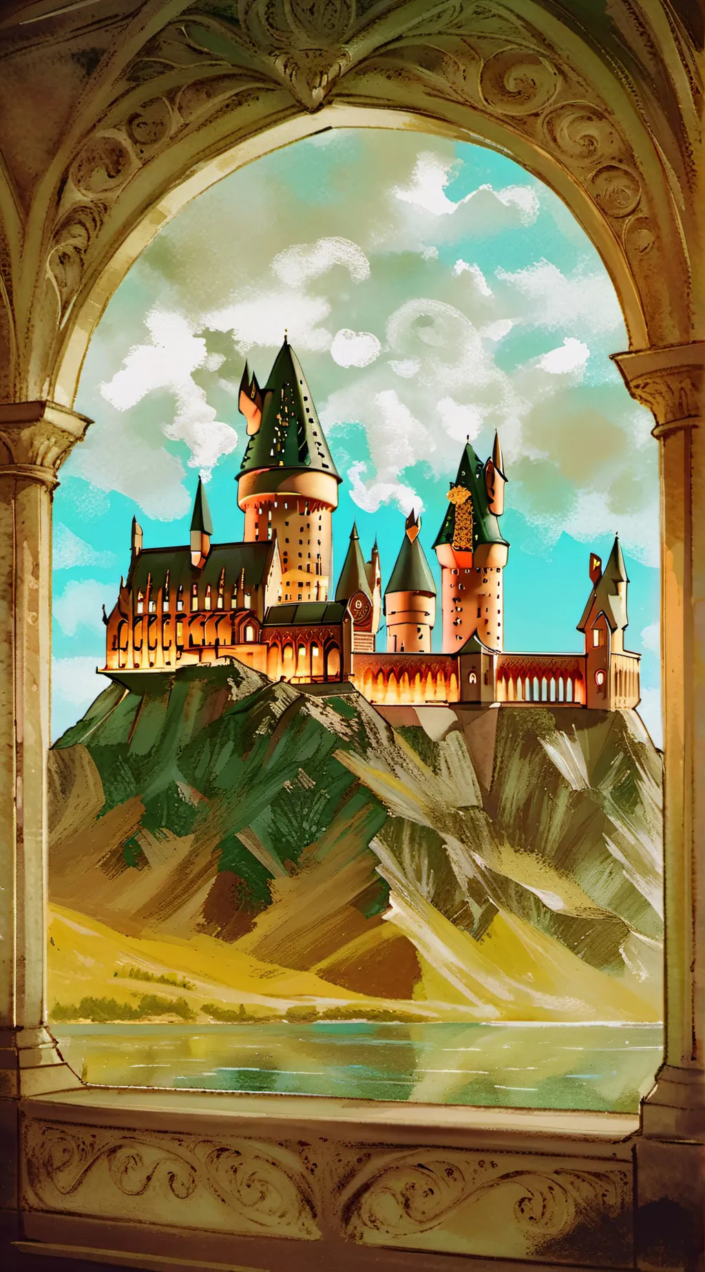 ai character: Hogwarts  background