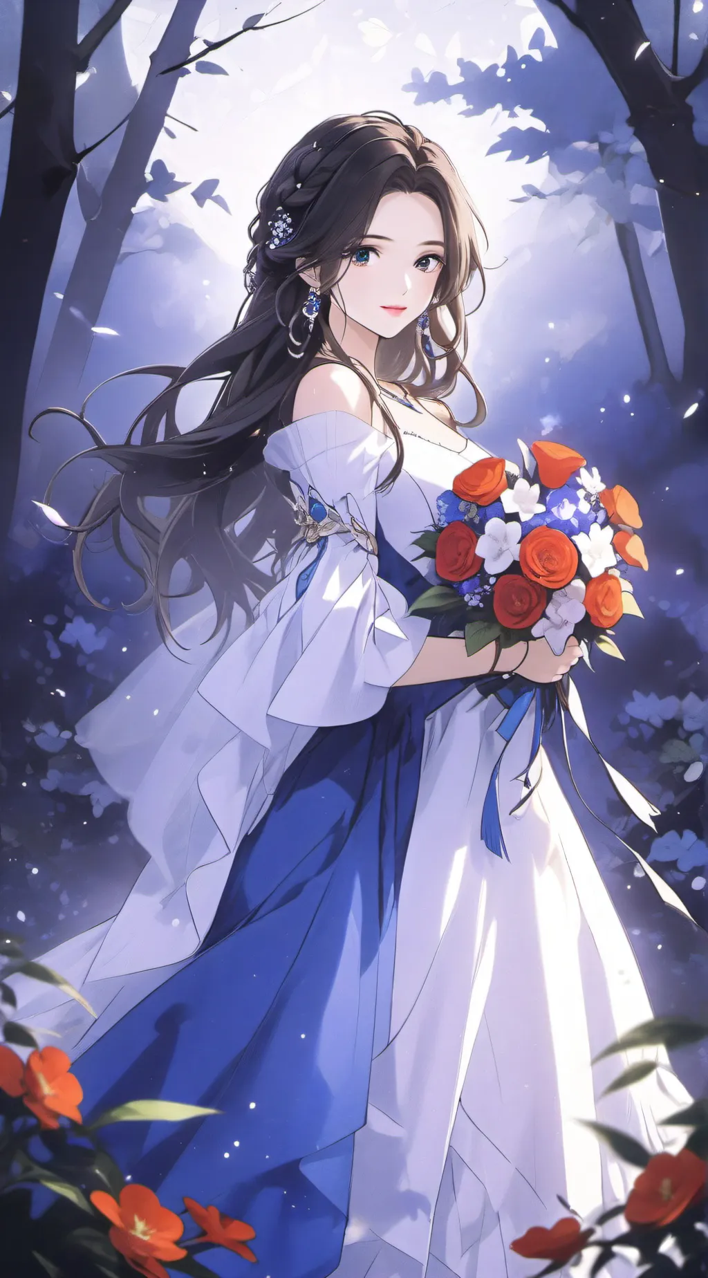 ai character: Violet background