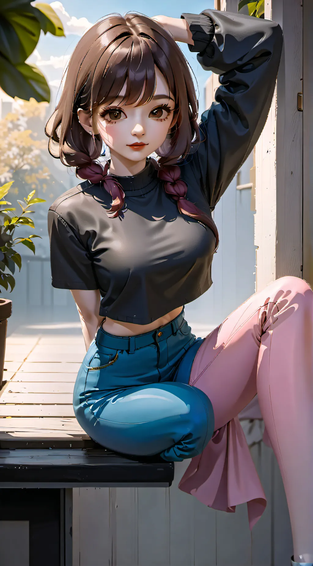 ai character: Sky  background