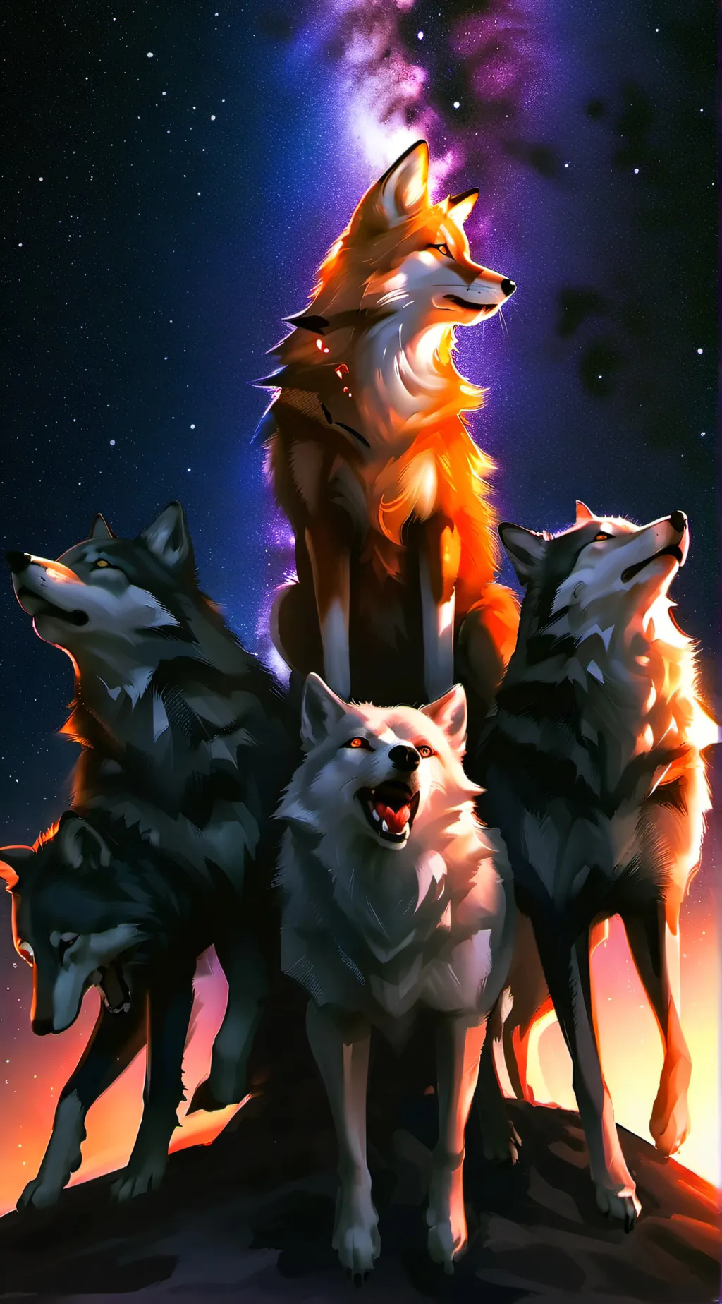 ai character: Wolf enclosure background