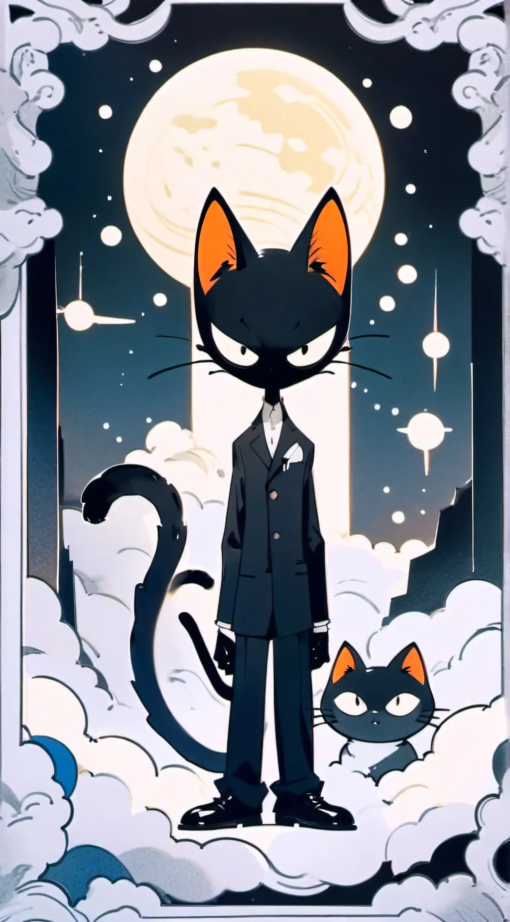 ai character: Cartoon cat  background