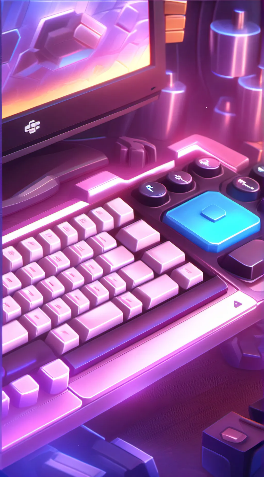 ai character: singing keyboard  background